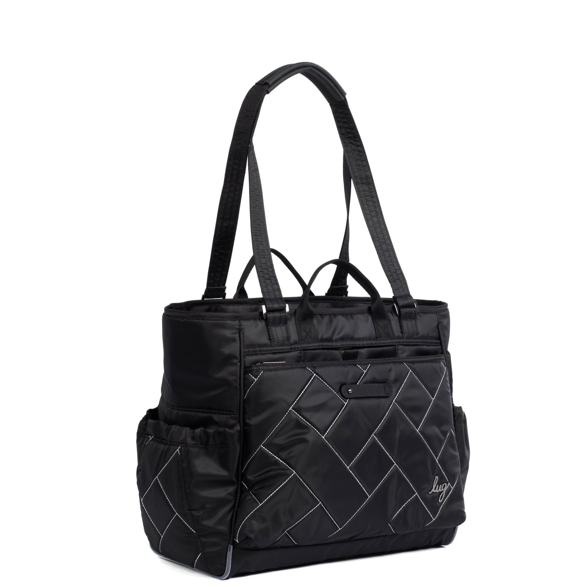 Cabby SE Tote Bag - BLACK SILVER STITCH - CabbySE_BlackwithSilver_02