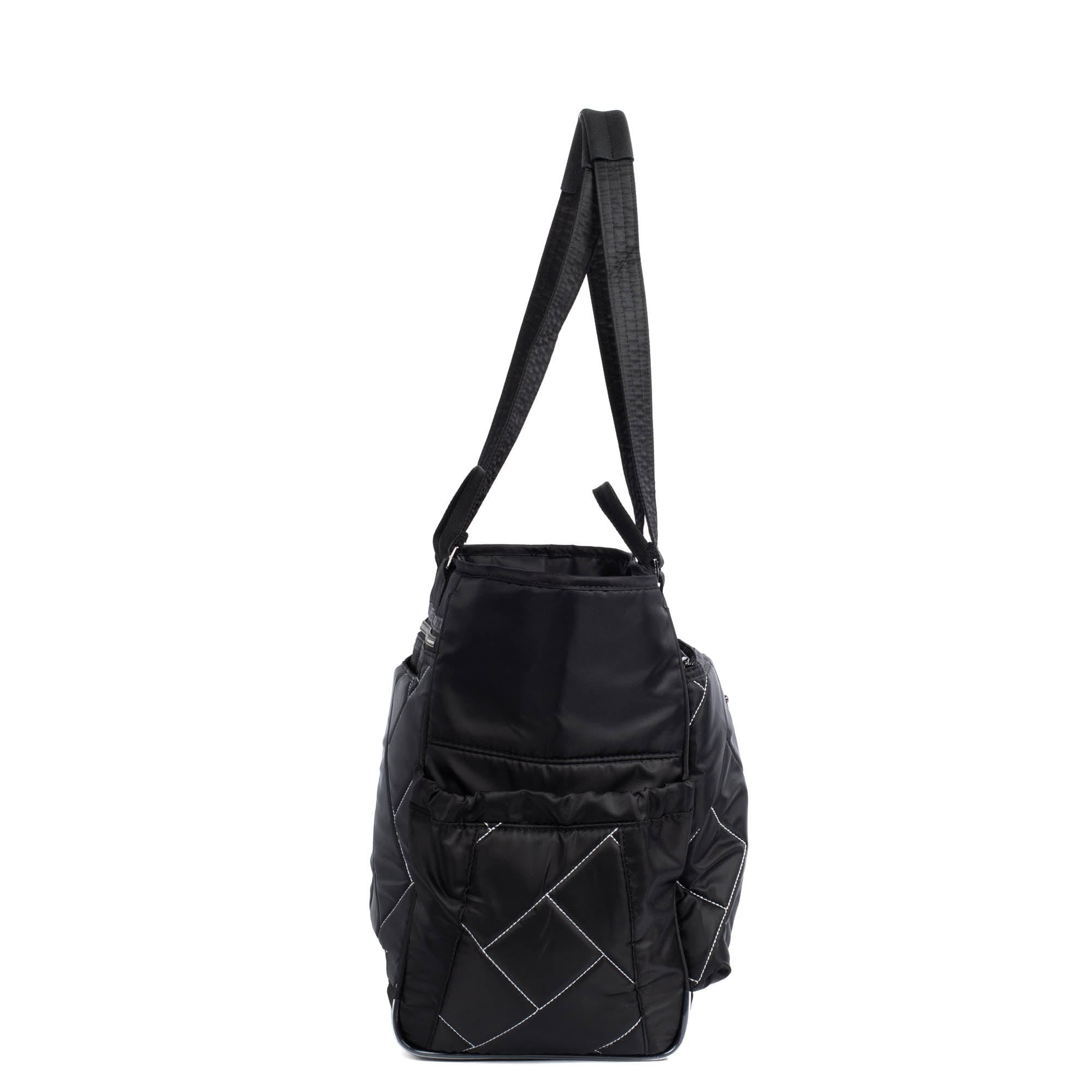 Cabby SE Tote Bag - BLACK SILVER STITCH - CabbySE_BlackwithSilver_032