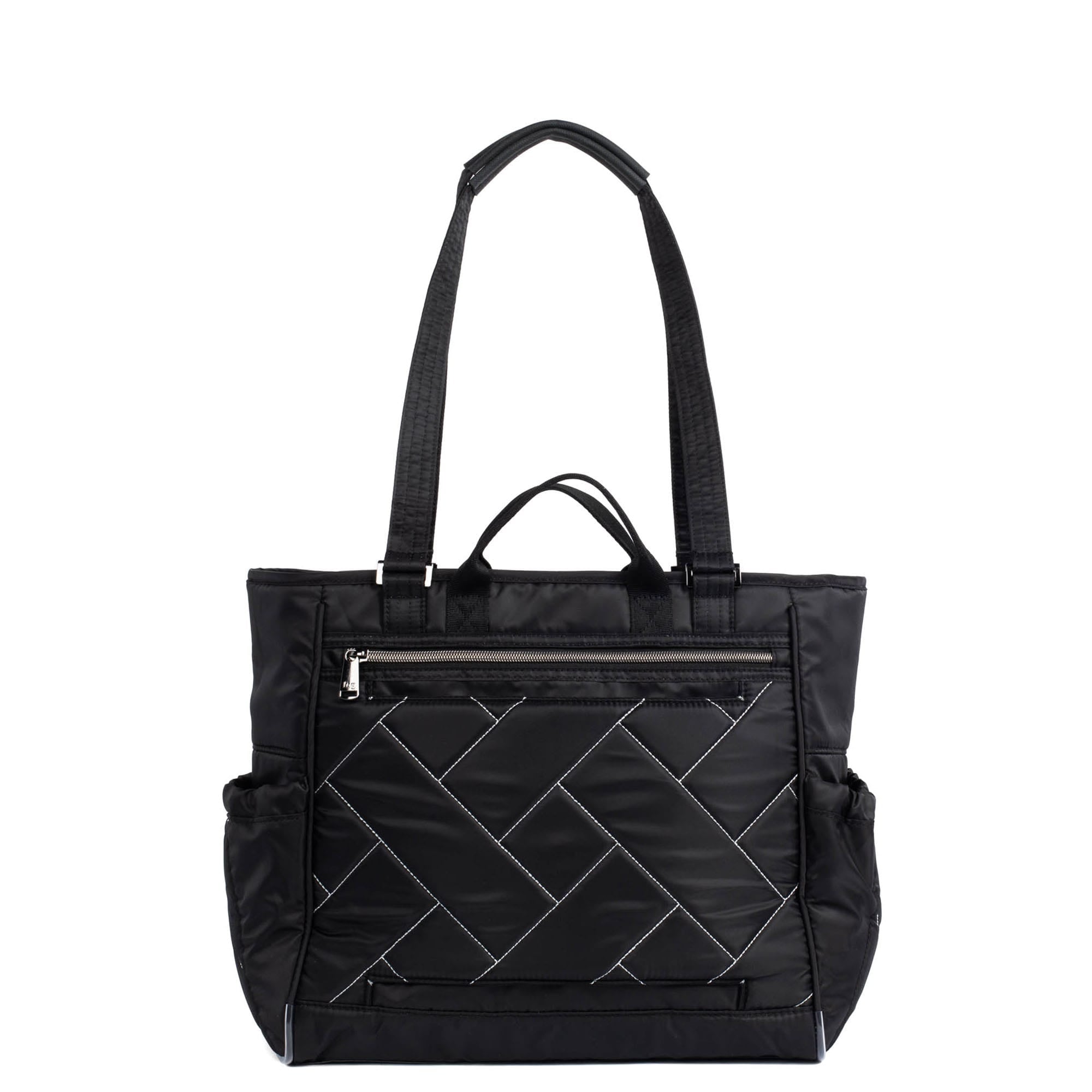 Cabby SE Tote Bag - BLACK SILVER STITCH - CabbySE_BlackwithSilver_04