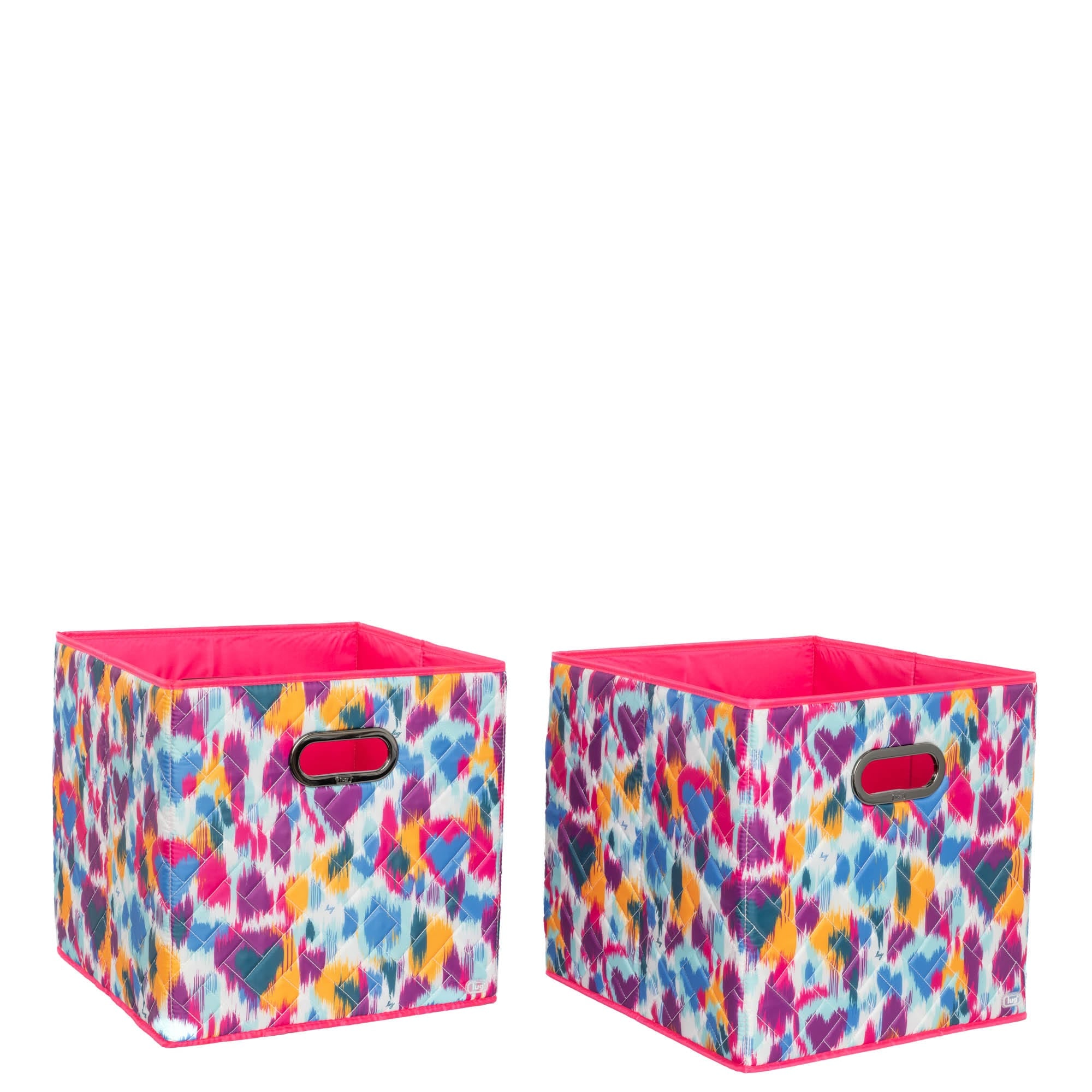 Cargo 2pc Collapsible Cube Bins - HEART IKAT MULTI - Cargo2pkCollapsibleStorageCube_HeartIkatMulti_03