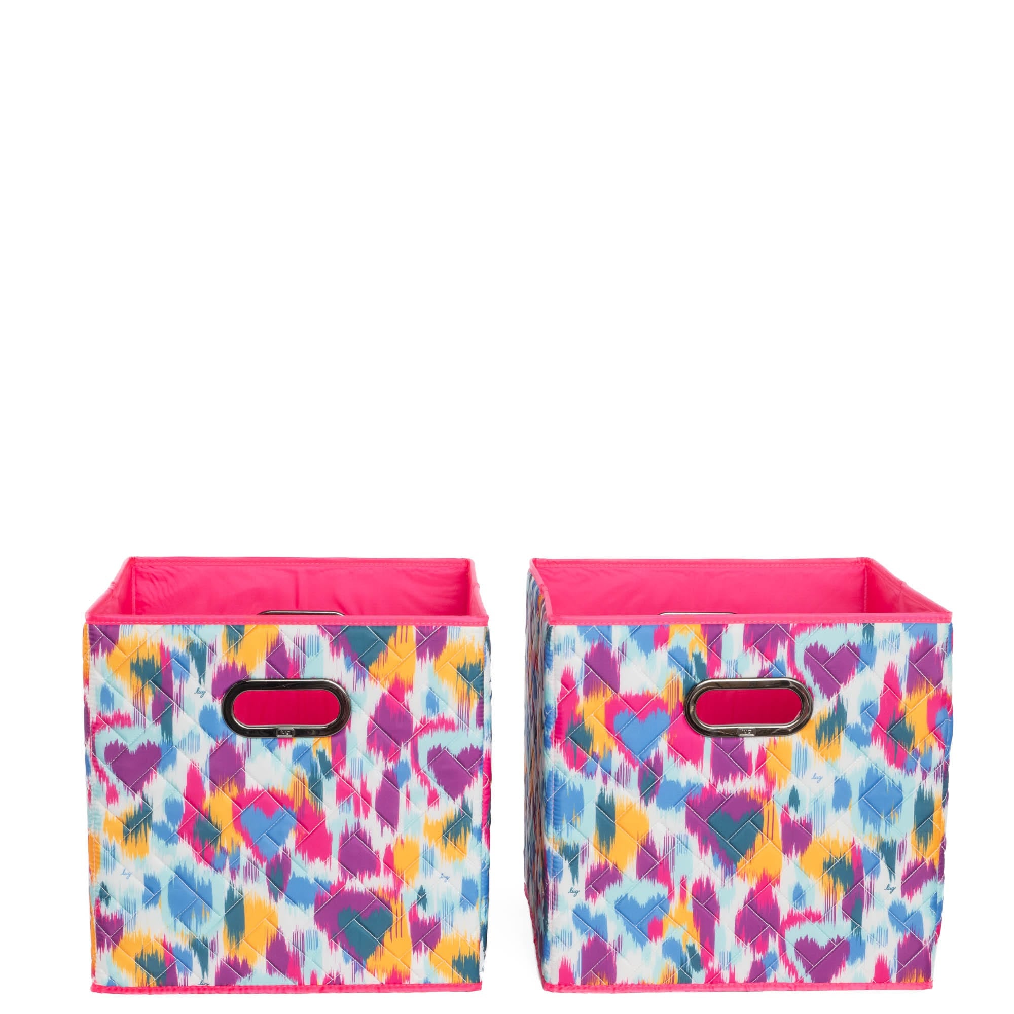 Cargo 2pc Collapsible Cube Bins - HEART IKAT MULTI - Cargo2pkCollapsibleStorageCube_HeartIkatMulti_04