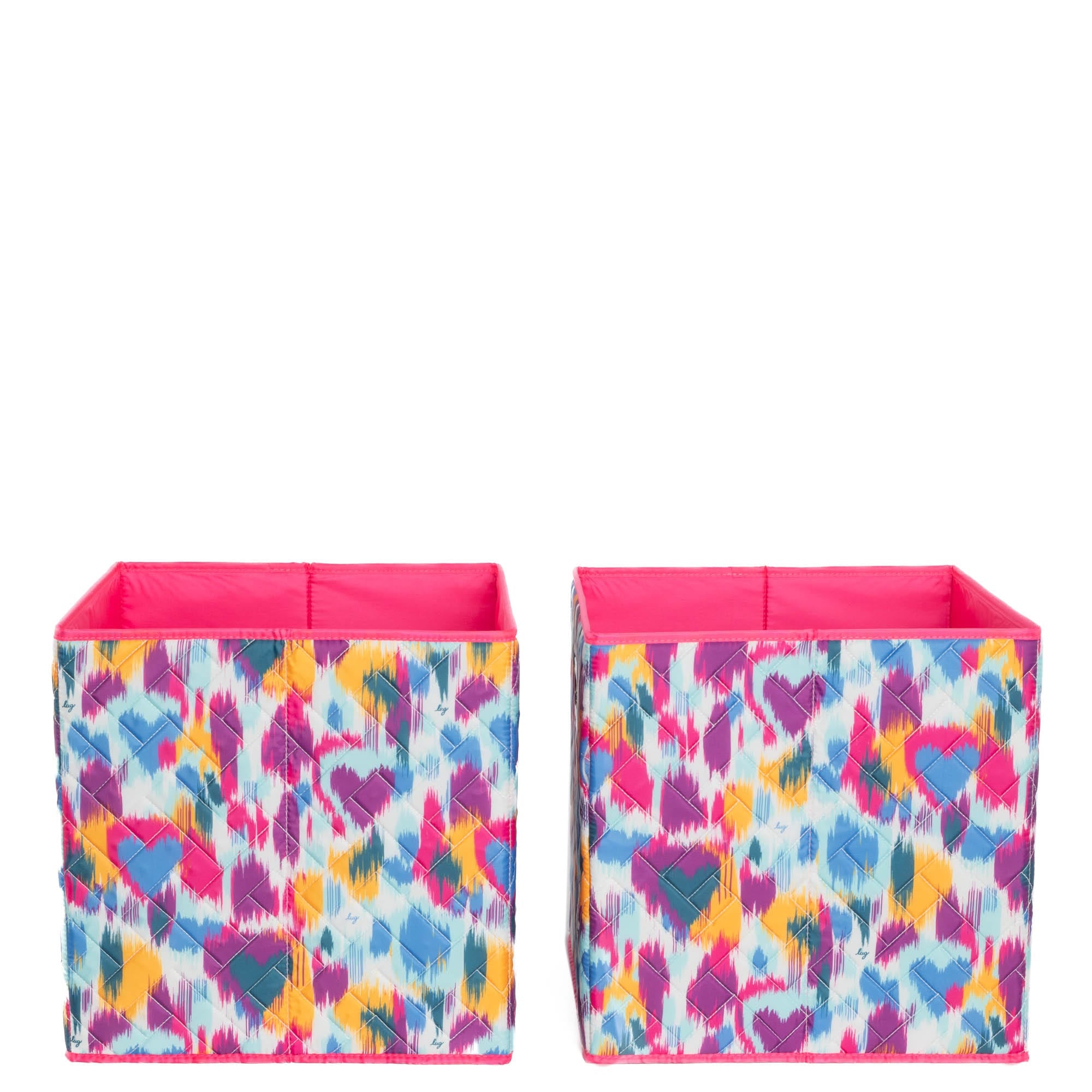 Cargo 2pc Collapsible Cube Bins - HEART IKAT MULTI - Cargo2pkCollapsibleStorageCube_HeartIkatMulti_05