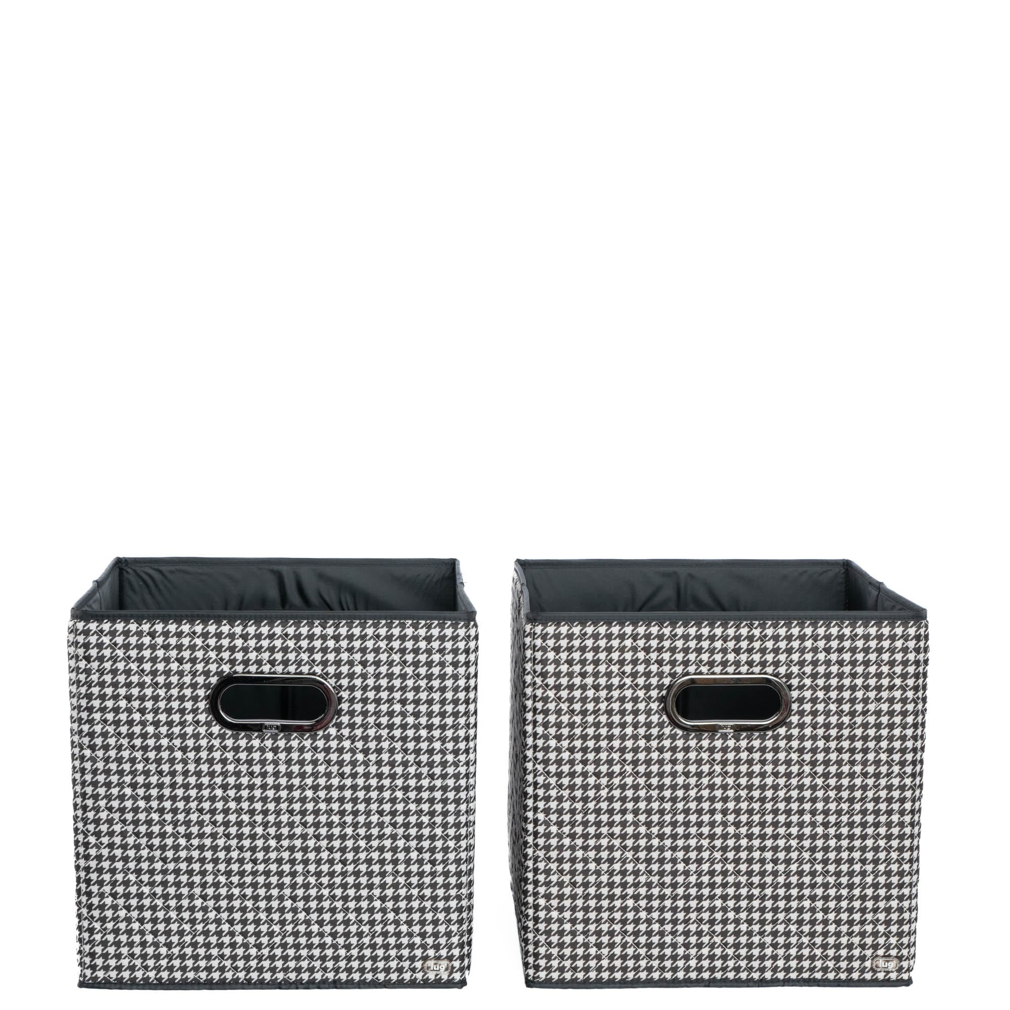 Cargo 2pc Collapsible Cube Bins - MICRO HOUNDSTOOTH BLACK - Cargo2pkCollapsibleStorageCube_MicroHoundstoothBlack_02
