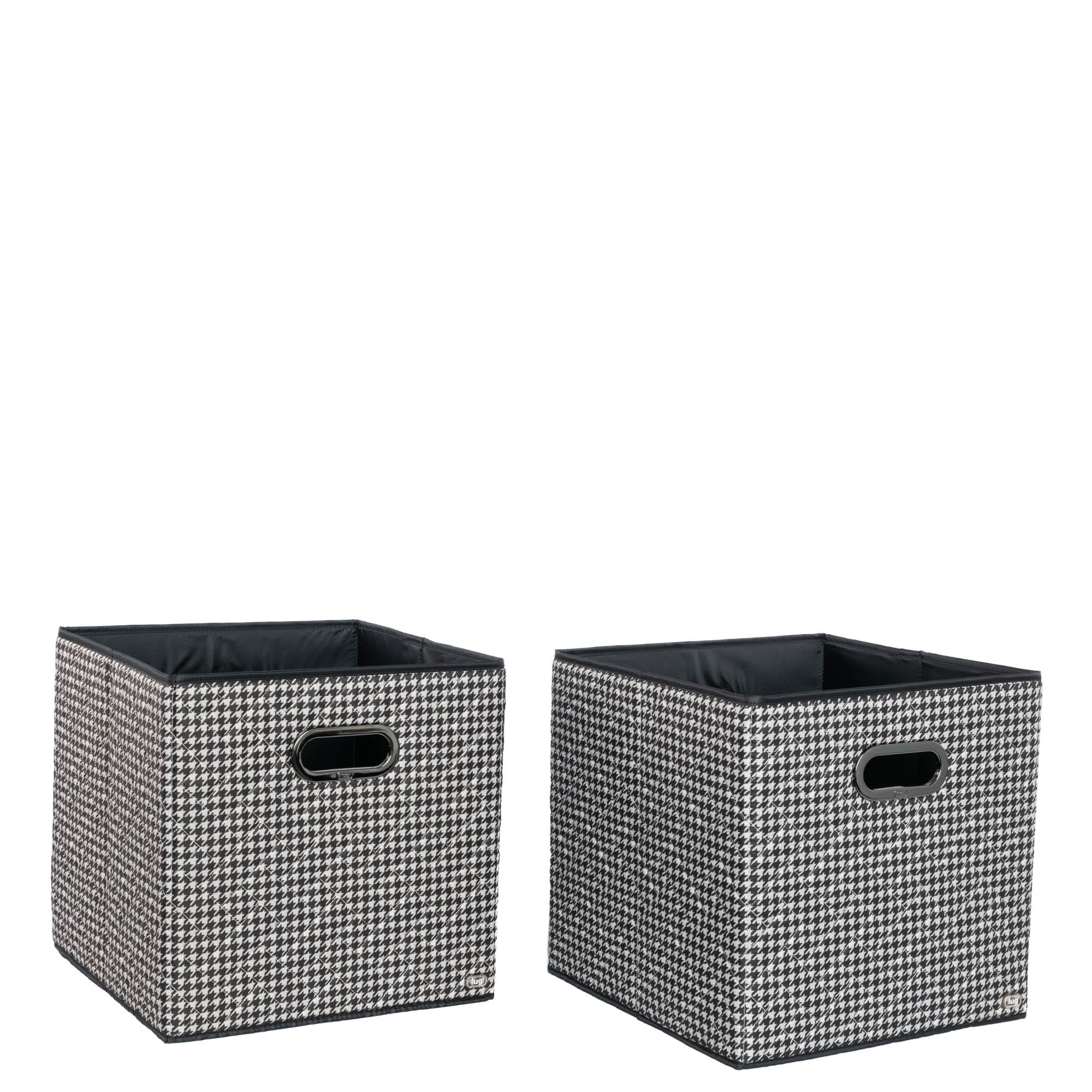 Cargo 2pc Collapsible Cube Bins - MICRO HOUNDSTOOTH BLACK - Cargo2pkCollapsibleStorageCube_MicroHoundstoothBlack_03