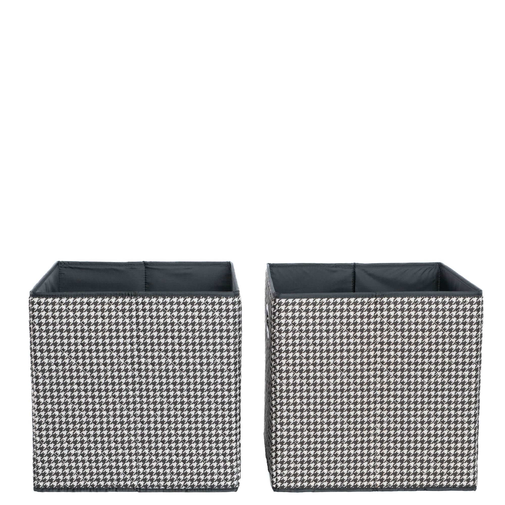 Cargo 2pc Collapsible Cube Bins - MICRO HOUNDSTOOTH BLACK - Cargo2pkCollapsibleStorageCube_MicroHoundstoothBlack_04
