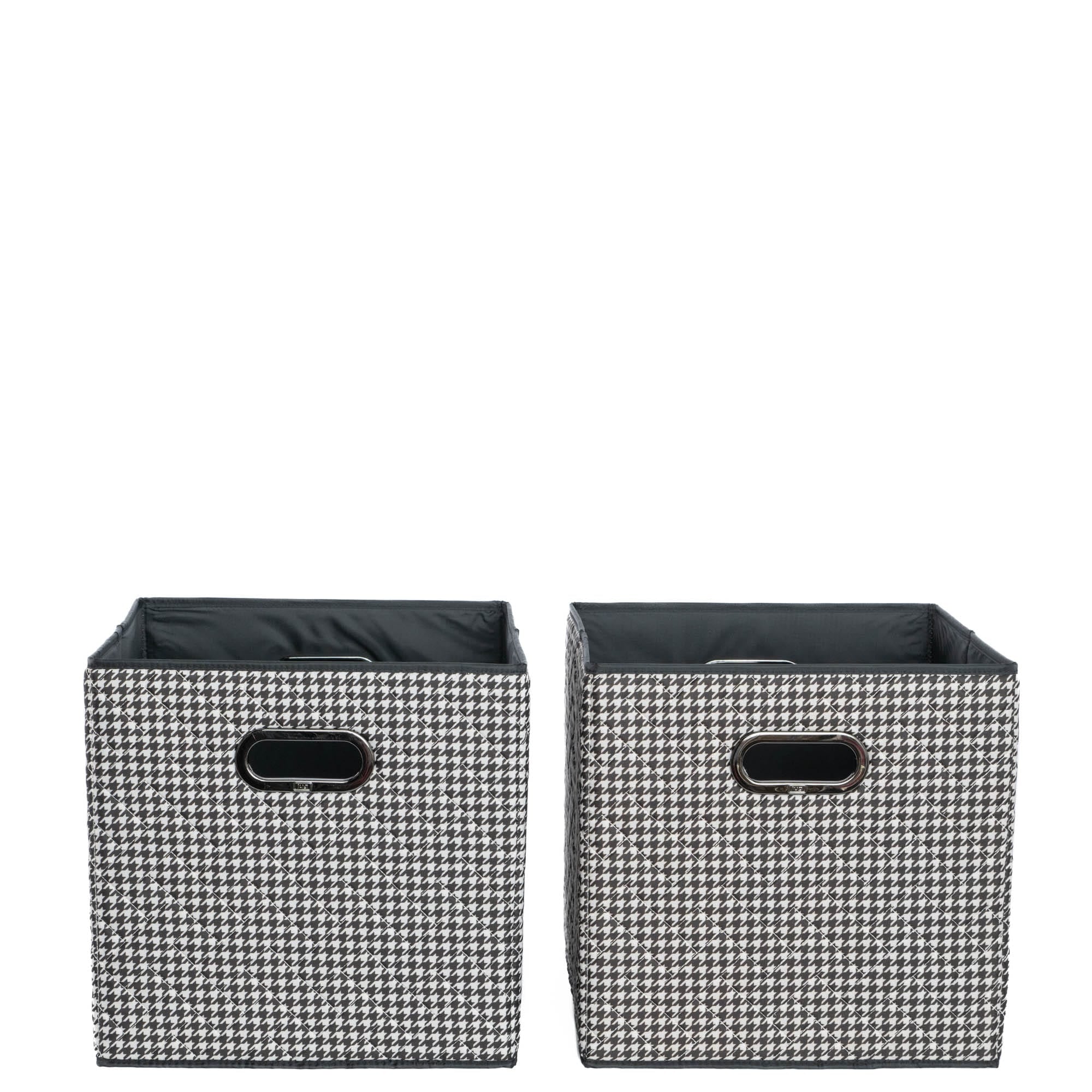 Cargo 2pc Collapsible Cube Bins - MICRO HOUNDSTOOTH BLACK - Cargo2pkCollapsibleStorageCube_MicroHoundstoothBlack_05