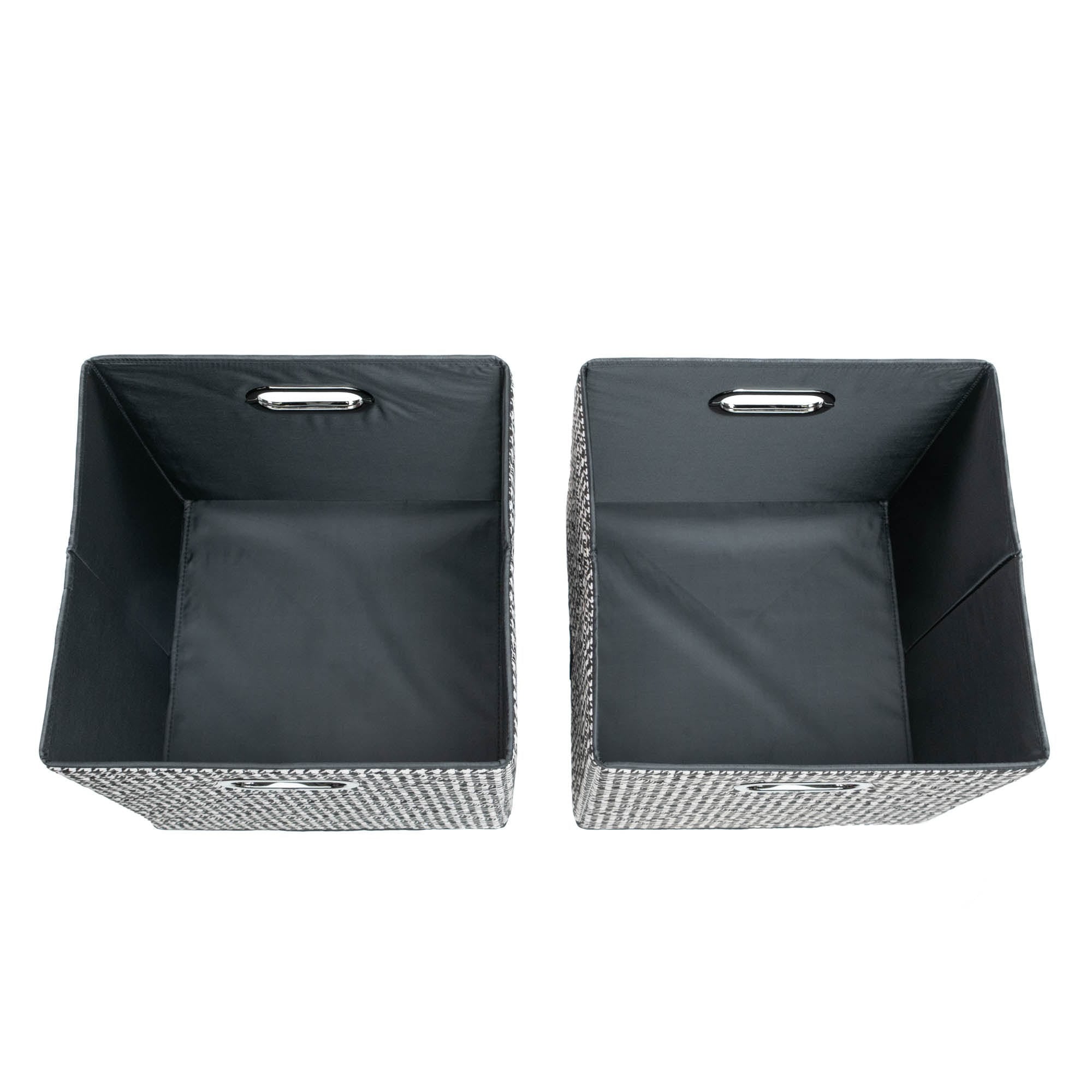 Cargo 2pc Collapsible Cube Bins - MICRO HOUNDSTOOTH BLACK - Cargo2pkCollapsibleStorageCube_MicroHoundstoothBlack_06