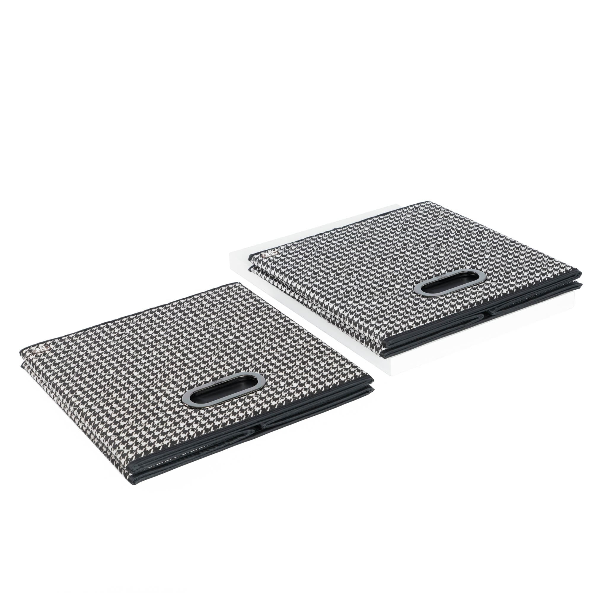 Cargo 2pc Collapsible Cube Bins - MICRO HOUNDSTOOTH BLACK - Cargo2pkCollapsibleStorageCube_MicroHoundstoothBlack_07