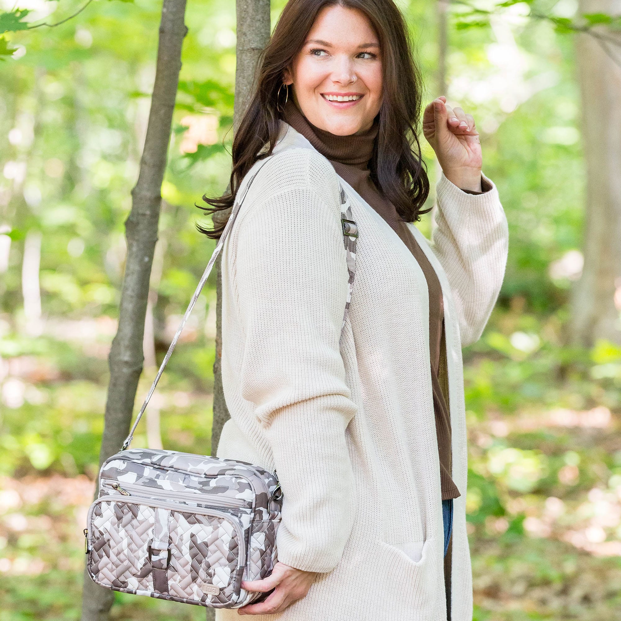 Carousel XL Crossbody Bag - CAMO TAUPE - CarouselXL_Lifestyle_01