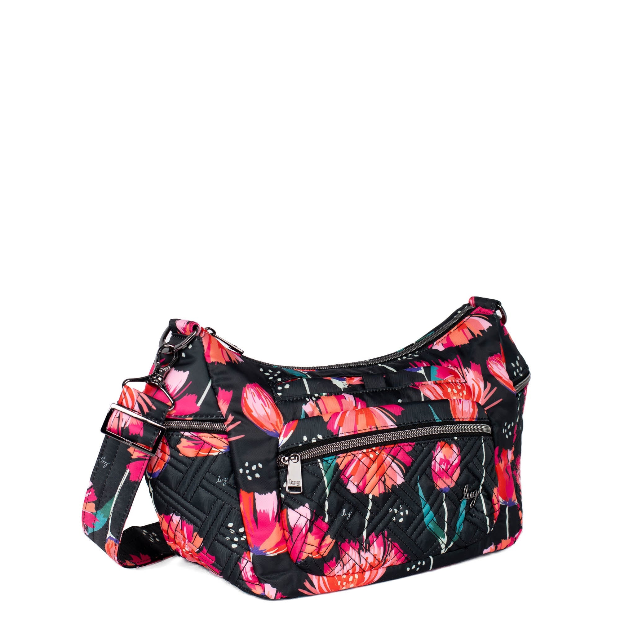 Cha Cha Crossbody Bag - POMPOM FLORAL BLACK - ChaCha_PompomFloralBlack_02