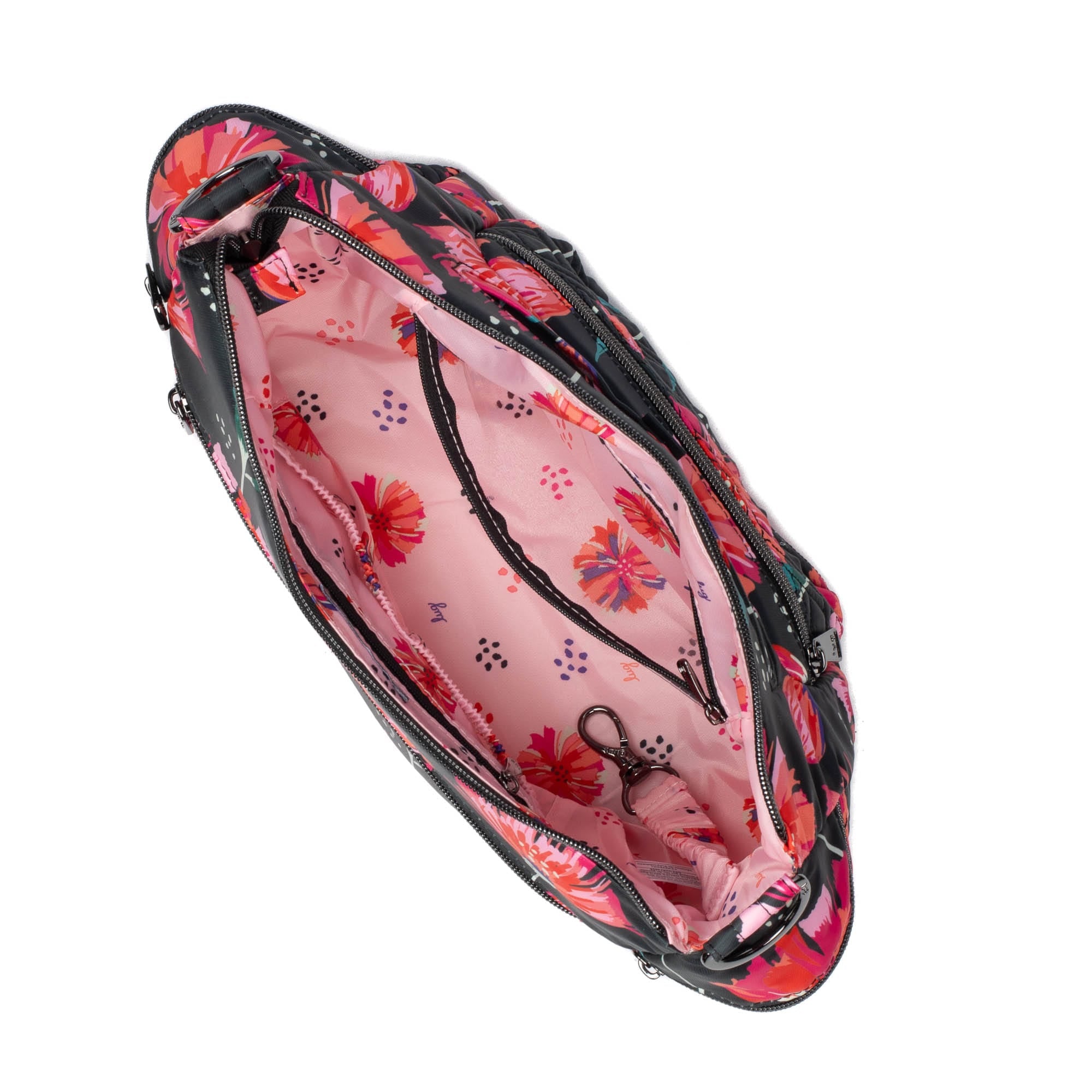 Cha Cha Crossbody Bag - POMPOM FLORAL BLACK - ChaCha_PompomFloralBlack_05