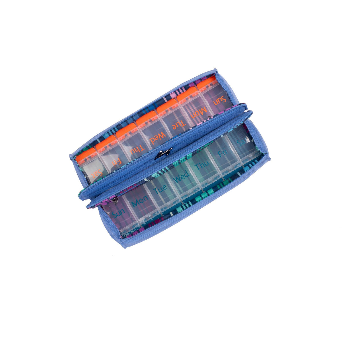 Choo Choo AM/PM Pill Organizer - BRUSHED MARINA - ChooChooAMPM_BrushedMarina_05