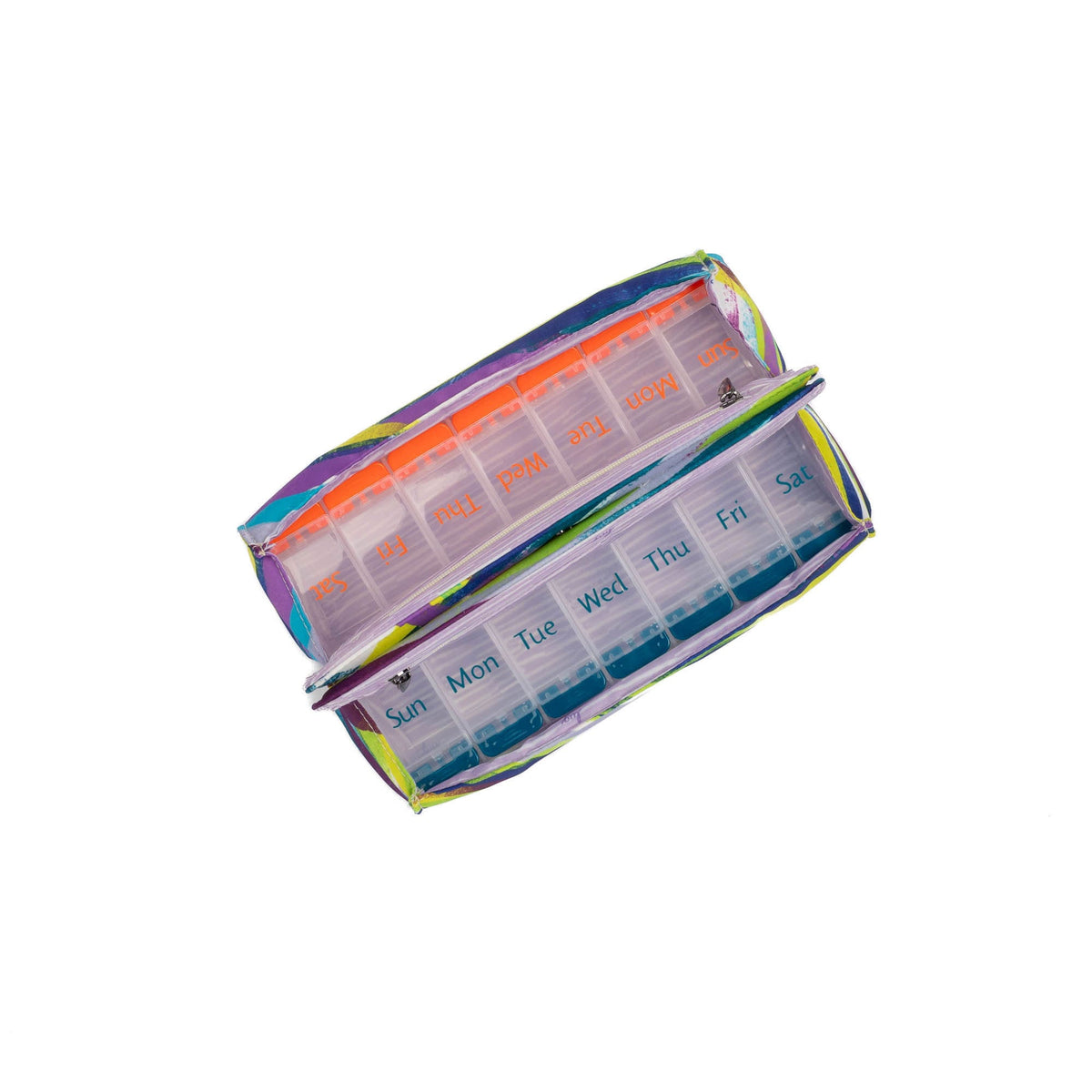 Choo Choo AM/PM Pill Organizer - BRUSHSTROKES MULTI - ChooChooAMPM_BrushstrokesMulti_05