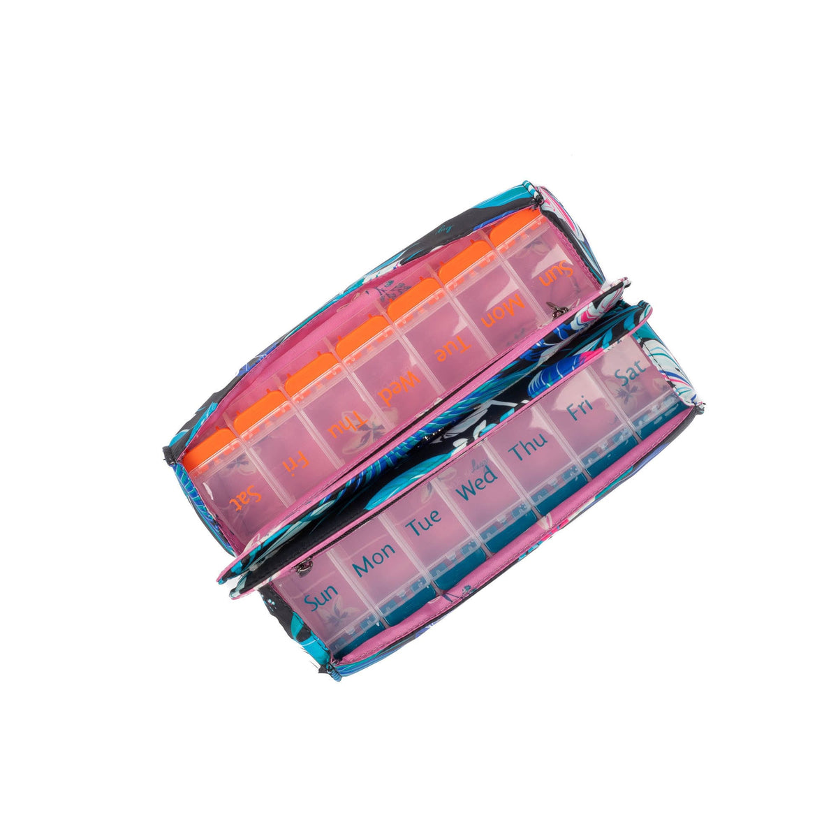 Choo Choo AM/PM Pill Organizer - HIBISCUS MULTI - ChooChooAMPM_HibiscusMulti_05
