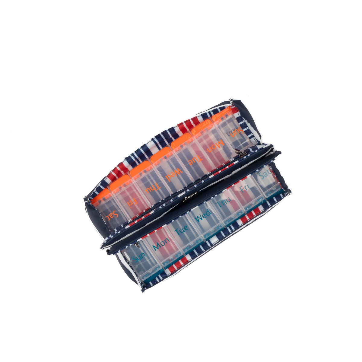 Choo Choo AM/PM Pill Organizer - NAVY STRIPE - ChooChooAMPM_NavyStripe_05