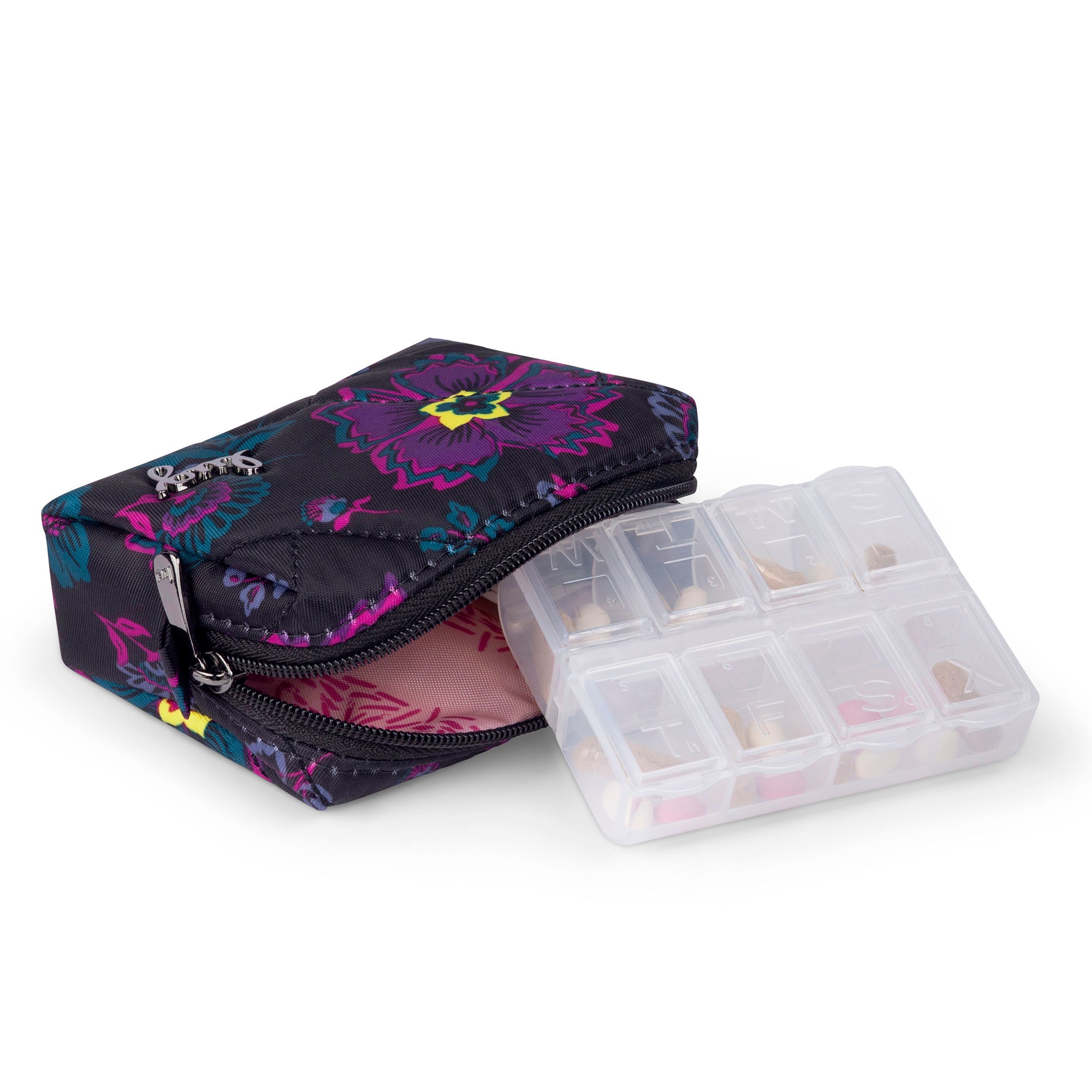Choo Choo Mini Pill Box - BOHO FLORAL BLACK XL - ChooChooMini_BohoFloralBlack_06