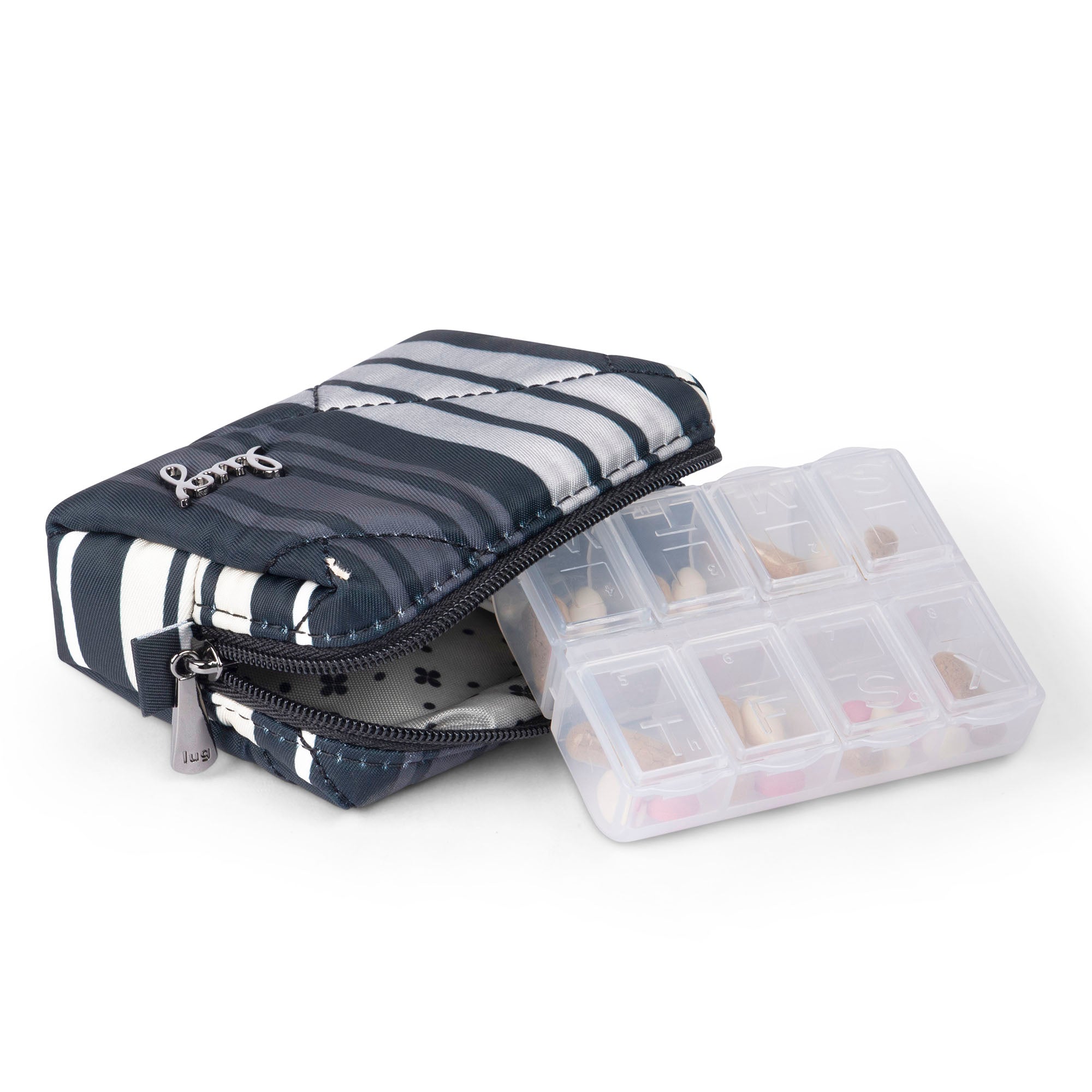 Choo Choo Mini Pill Box - LOVE STRIPE BLACK - ChooChooMini_LoveStripeBlack_06