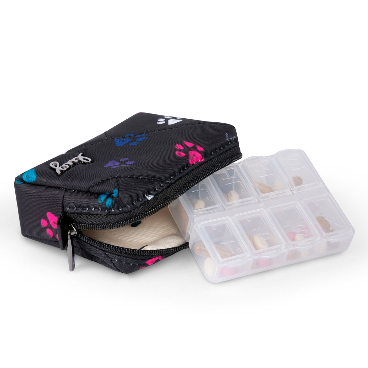 Choo Choo Mini Pill Box - PAWS BLACK - ChooChooMini_PawsBlack_06