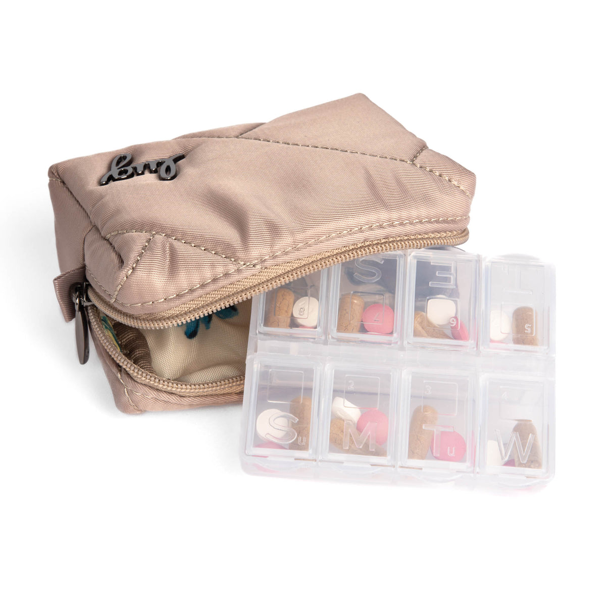 Choo Choo Mini Pill Box - SAND TAUPE - ChooChooMini_SandTaupe_06