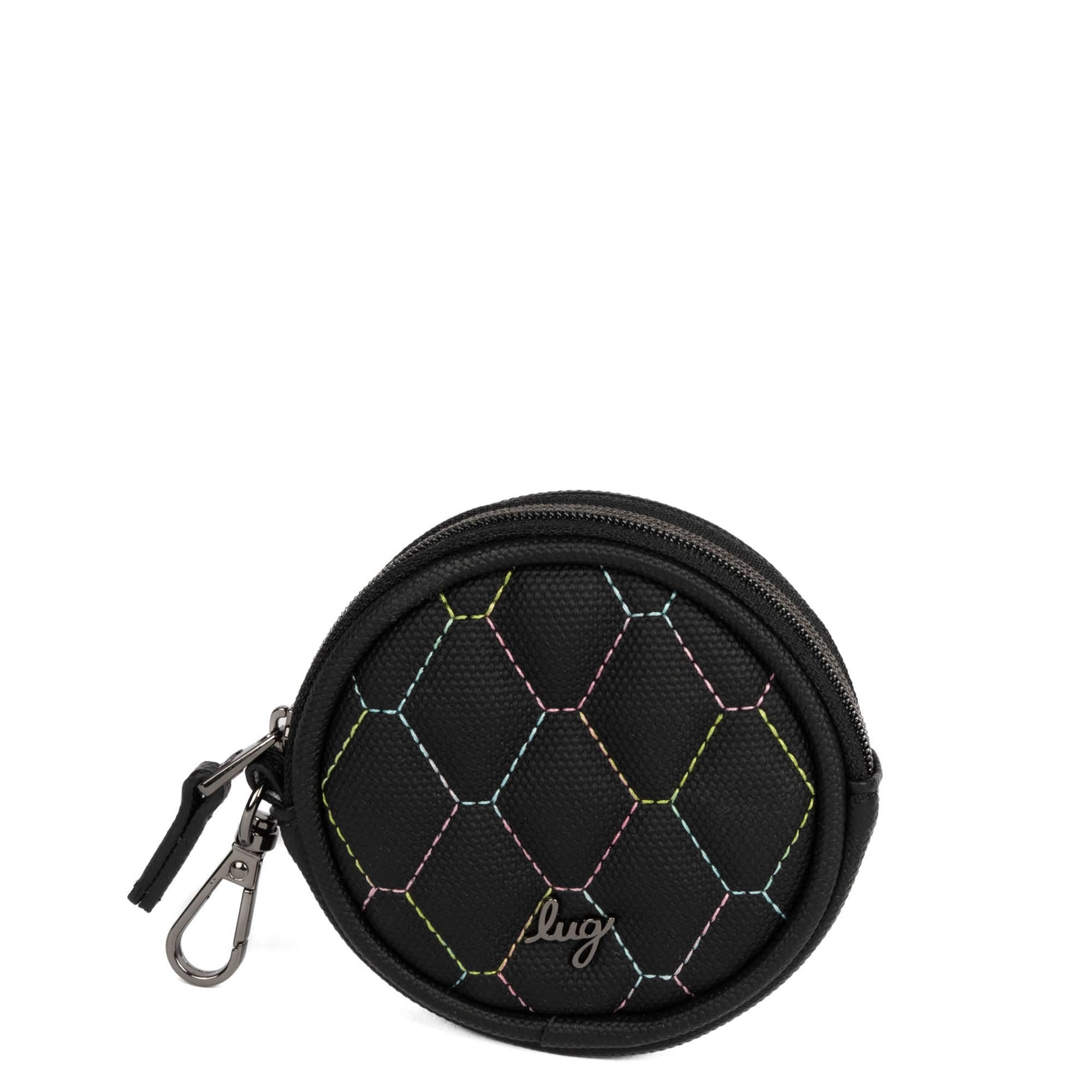 Circle Matte Luxe VL Pouch - BLACK ICEPOP STITCH - CirclePouchMatteLuxe_BlackwithIcepopRainbow_012
