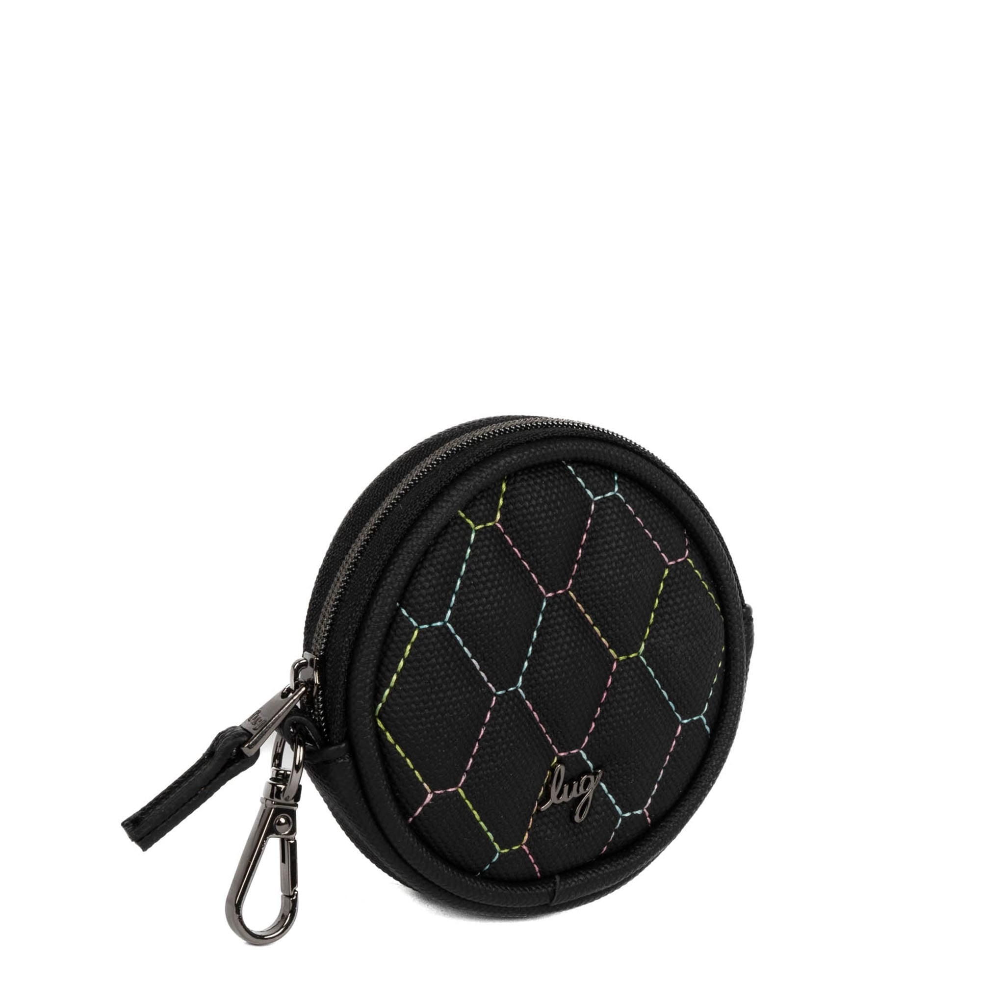 Circle Matte Luxe VL Pouch - BLACK ICEPOP STITCH - CirclePouchMatteLuxe_BlackwithIcepopRainbow_022
