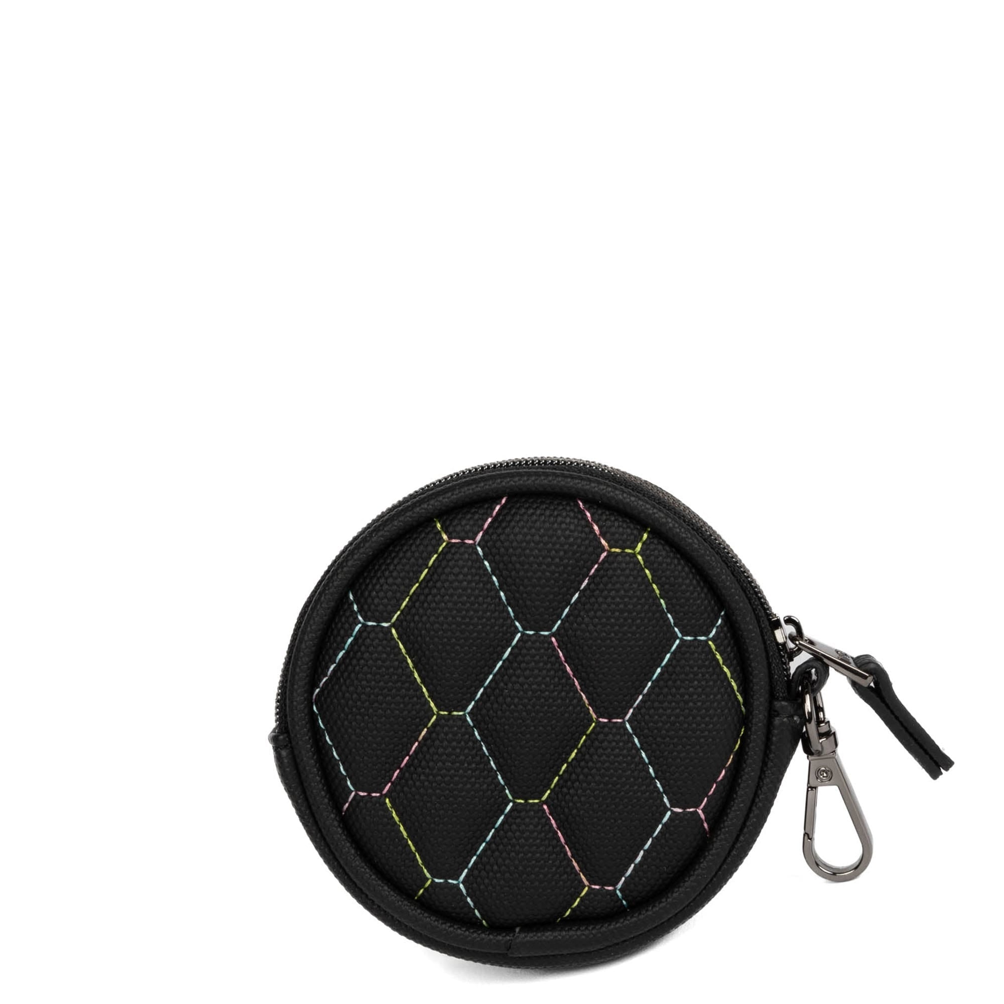 Circle Matte Luxe VL Pouch - BLACK ICEPOP STITCH - CirclePouchMatteLuxe_BlackwithIcepopRainbow_032