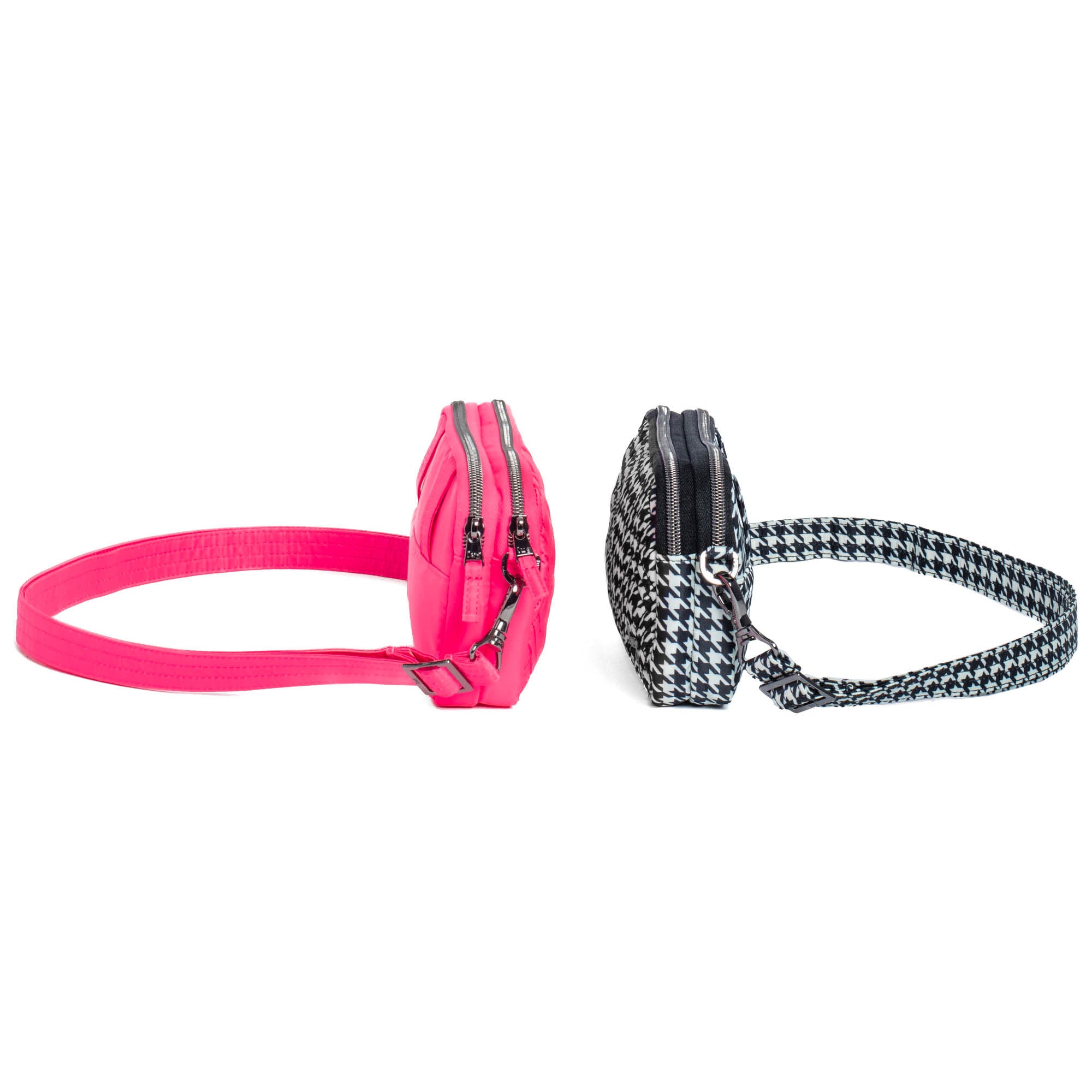 Coupe XL Convertible Crossbody Bag - 2pc Set - MICRO HOUNDSTOOTH MAGENTA - CoupeXLSetof2_HoundstoothBlack_Magenta_03