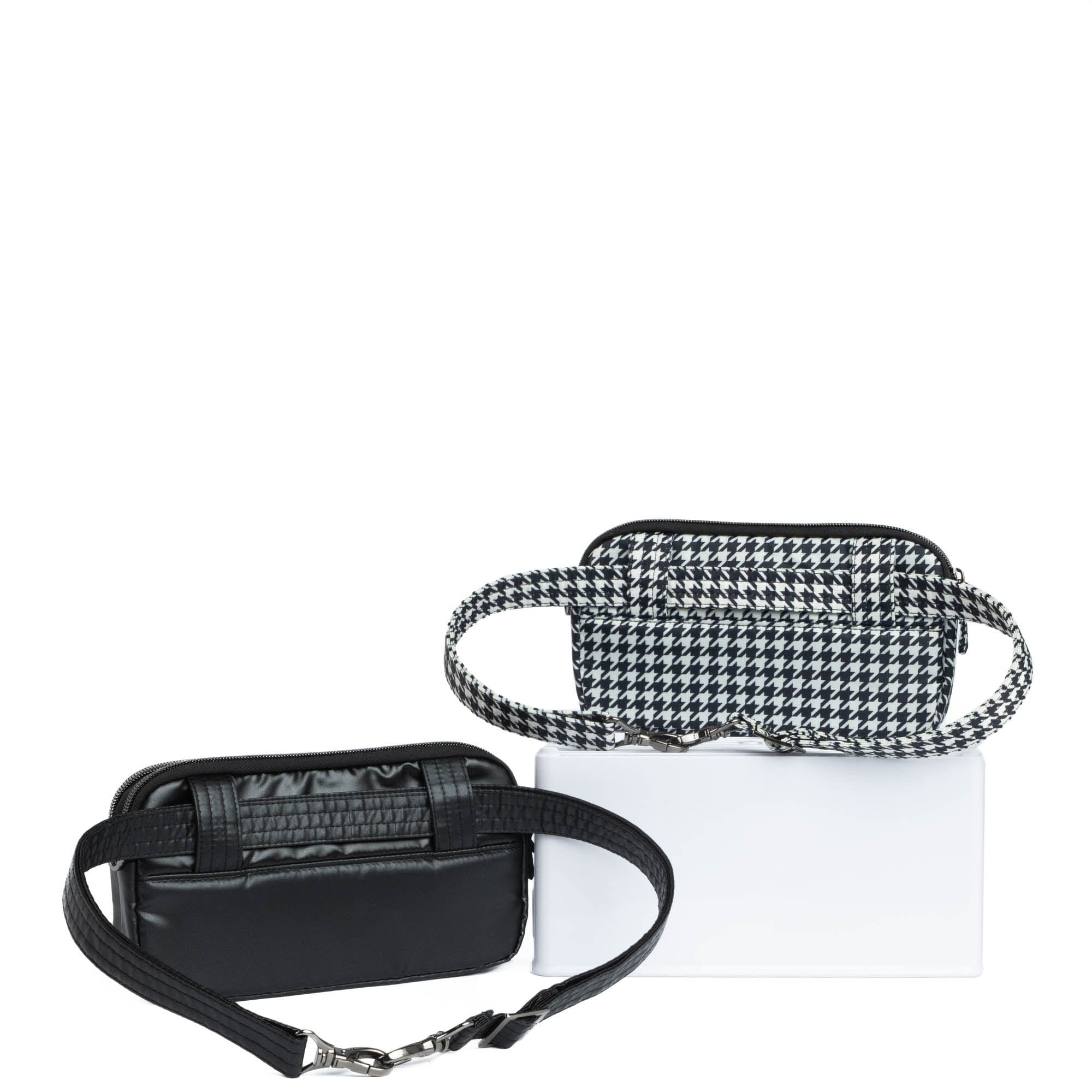 Coupe XL Convertible Crossbody Bag - 2pc Set - MICRO HOUNDSTOOTH METALLIC BLACK - CoupeXLSetof2_MetallicBlack_MicroHoundstooth_04_hvhzdz