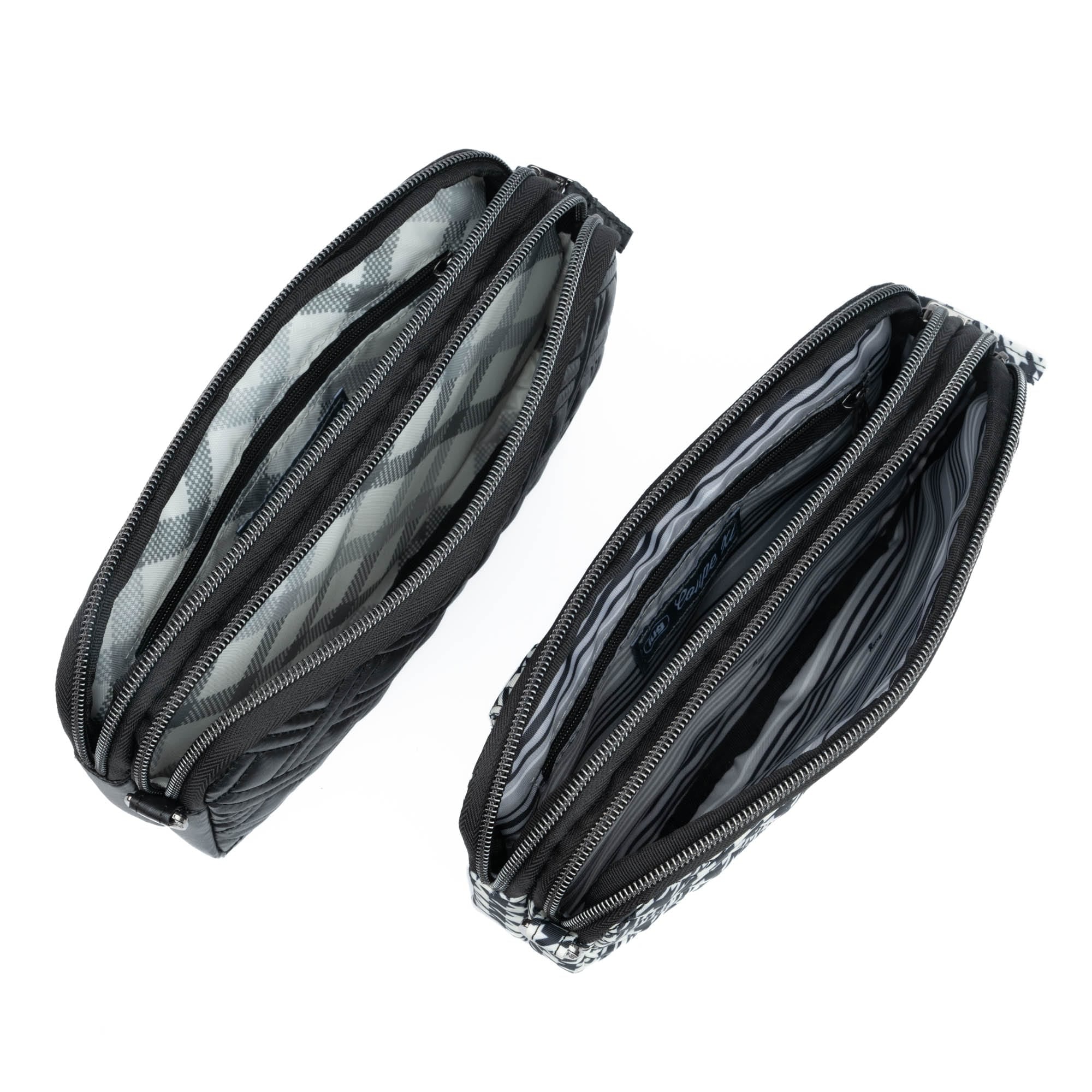 Coupe XL Convertible Crossbody Bag - 2pc Set - MICRO HOUNDSTOOTH METALLIC BLACK - CoupeXLSetof2_MetallicBlack_MicroHoundstooth_05_zzd0rk