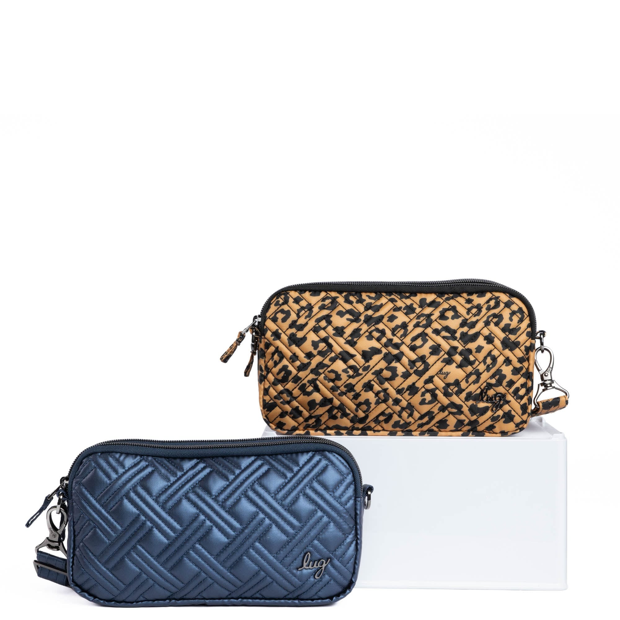 Coupe XL Convertible Crossbody Bag - 2pc Set - SPOTTED LEOPARD METALLIC INDIGO - CoupeXLSetof2_MetallicIndigo_SpottedLeopard_01