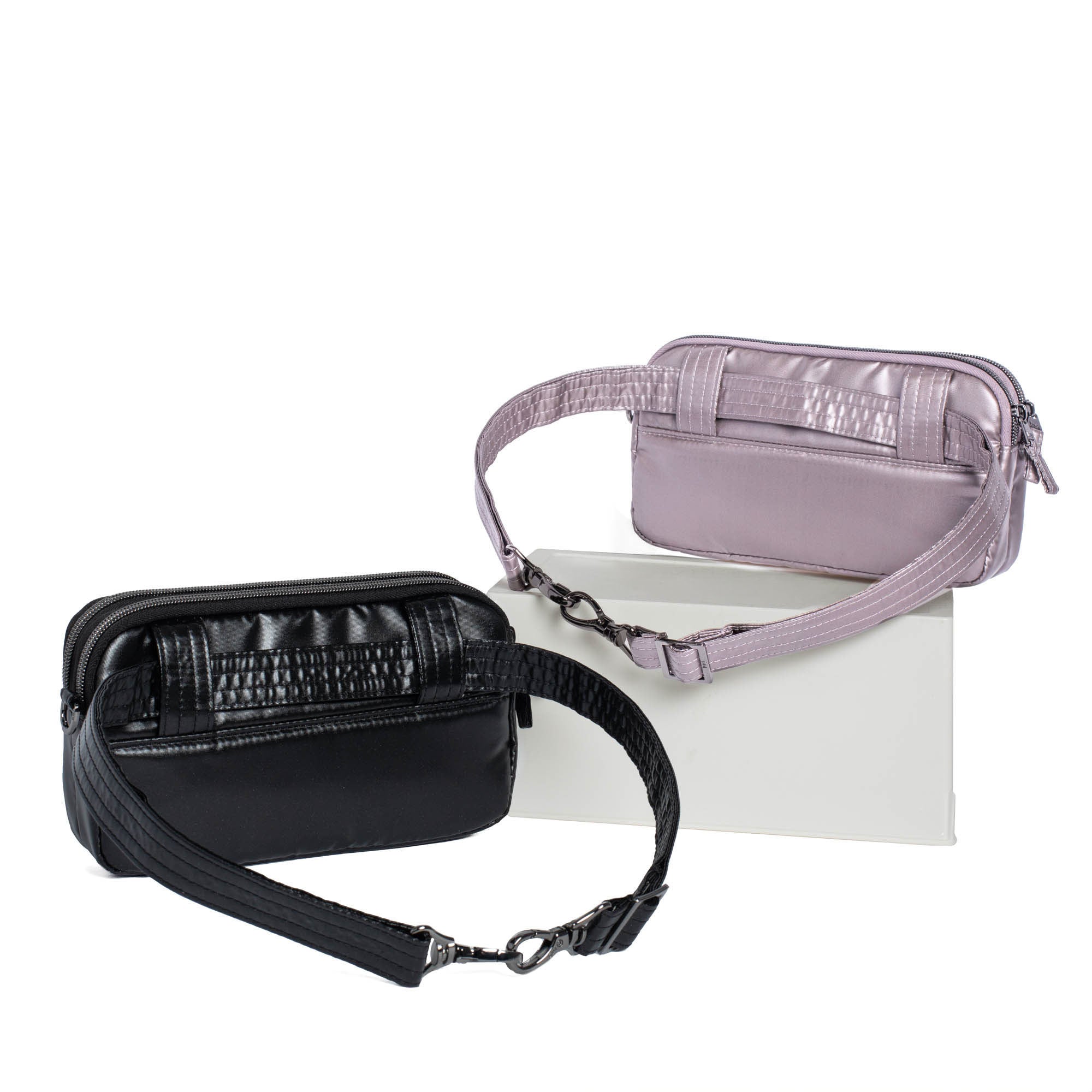 Coupe XL Convertible Crossbody Bag - 2pc Set - METALLIC PEARL METALLIC BLACK - CoupeXLSetof2_MetallicPearl_MetallicBlack_04