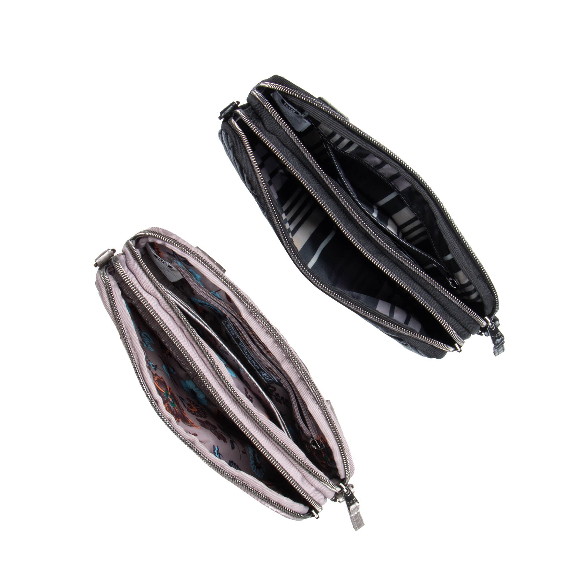 Coupe XL Convertible Crossbody Bag - 2pc Set - METALLIC PEARL METALLIC BLACK - CoupeXLSetof2_MetallicPearl_MetallicBlack_05