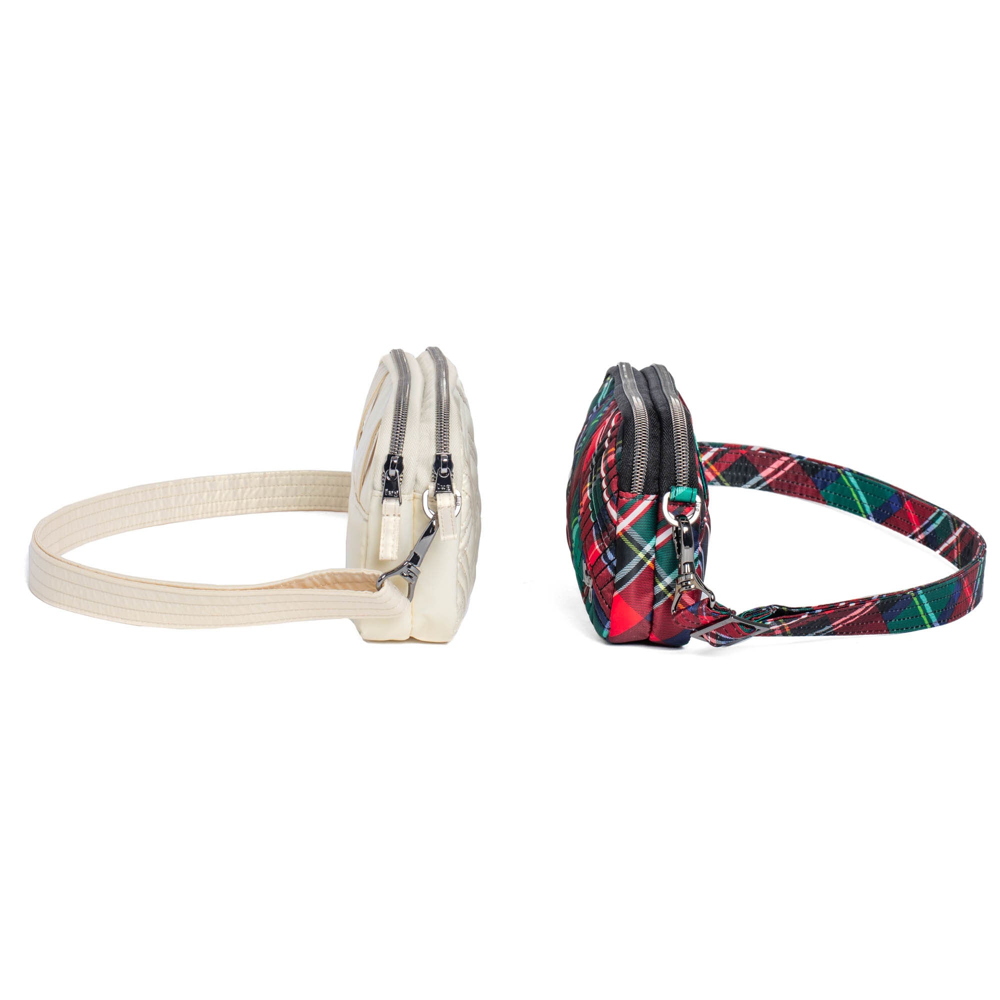 Coupe XL Convertible Crossbody Bag - 2pc Set - TARTAN PLAID METALLIC CHAMPAGNE - CoupeXLSetof2_TartanPlaid_MetallicChampagne_03