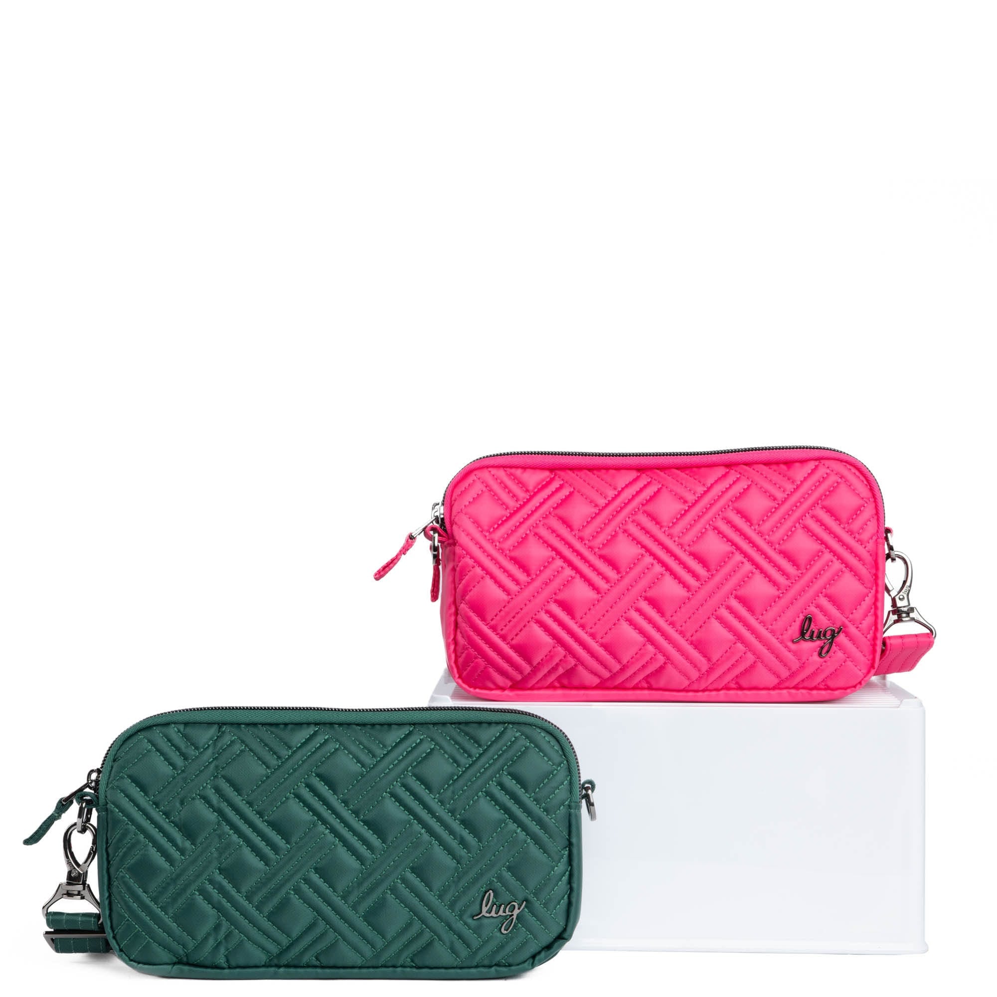 Coupe XL Convertible Crossbody Bag - 2pc Set - WICKEDLY GREEN POWERFUL PINK - CoupeXLSetof2_WickedlyGreen_PowerfulPink_01