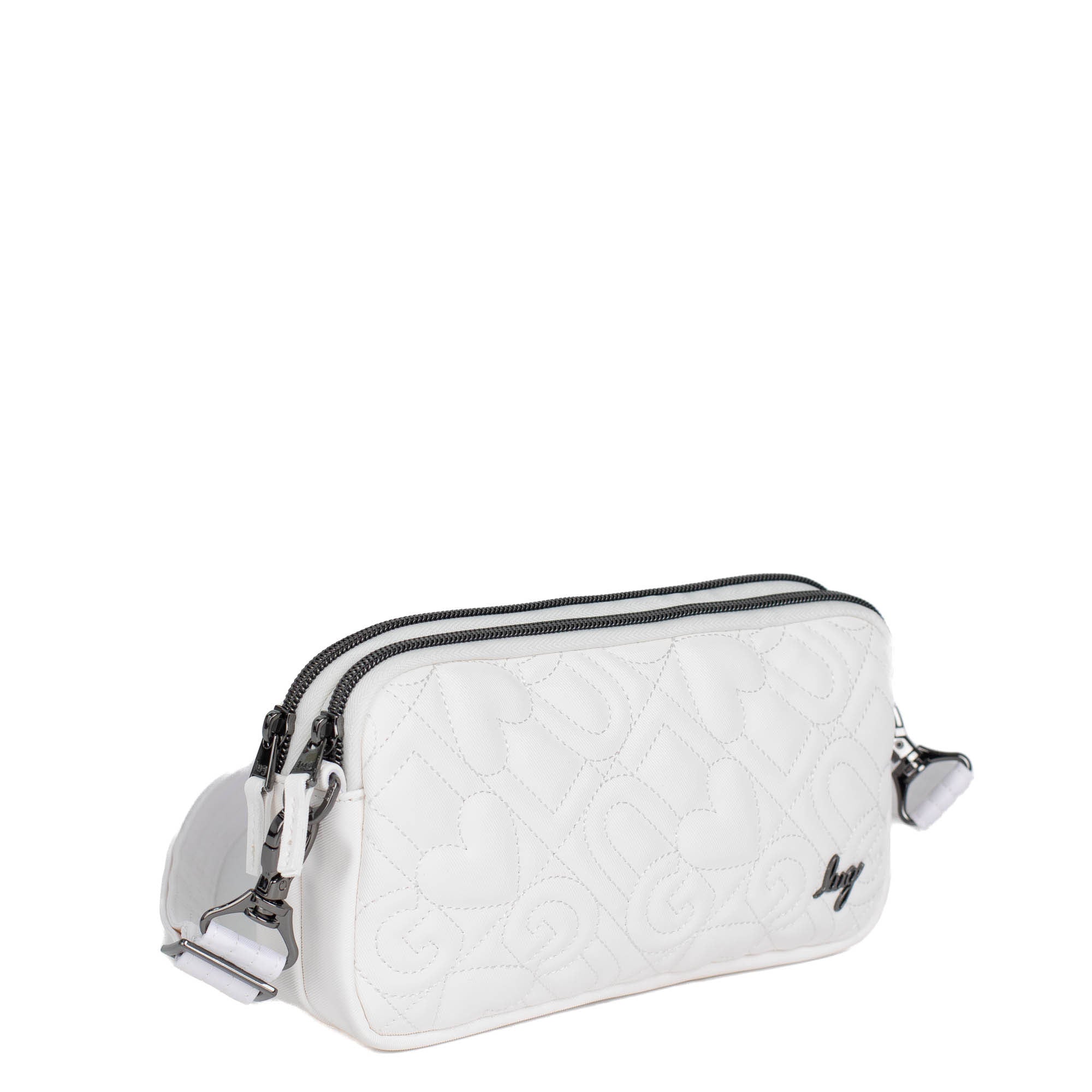 Coupe XL Love Satin Luxe Convertible Crossbody Bag - WHITE - CoupeXL_LE_SatinLuxe_White_02