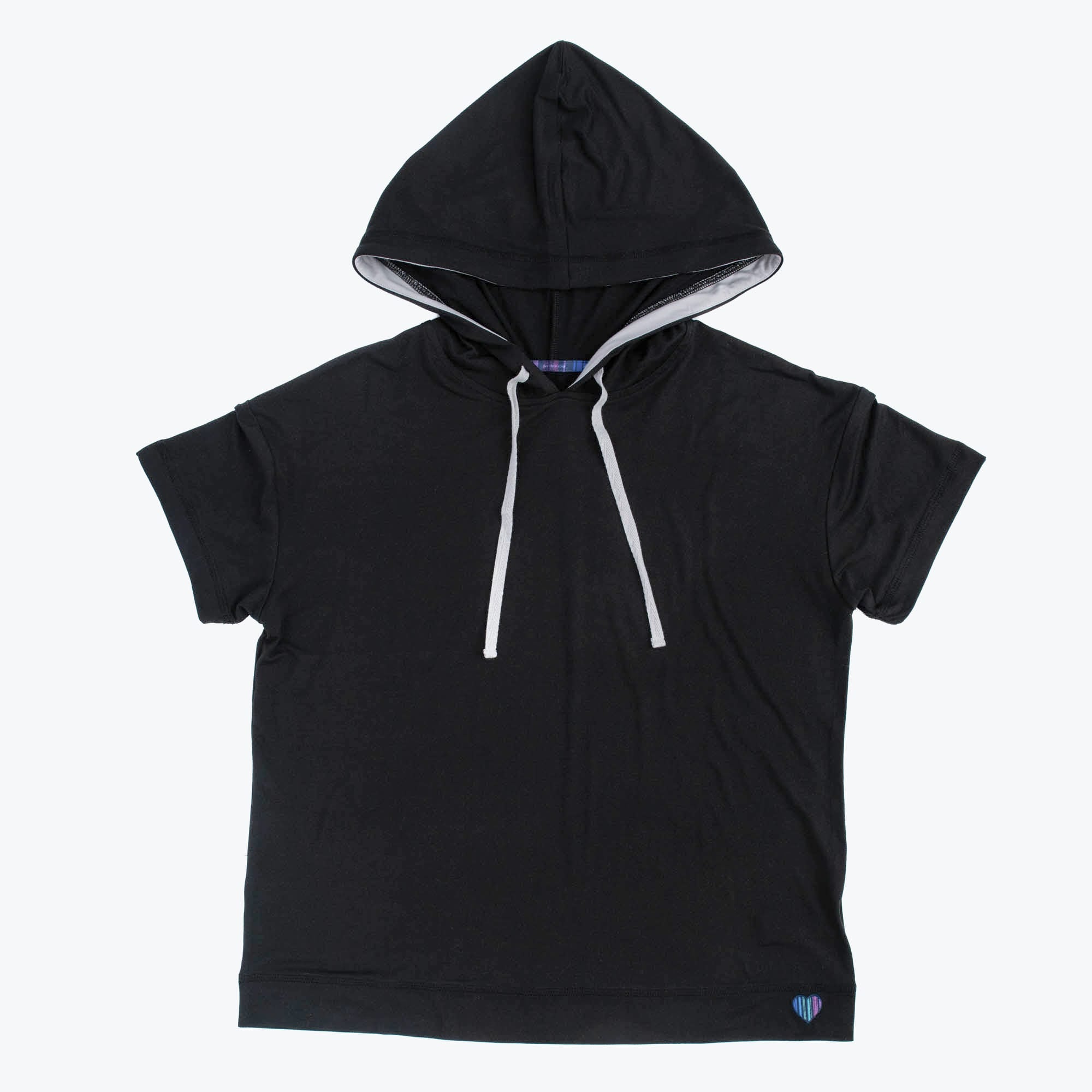 Coupe Hooded Top Short Sleeve - MIDNIGHT BLACK - Coupe_ShortSleeveTop_MidnightBlack_Flatlay_6c671fdc-8787-4e59-8883-ff2da1d26e2c