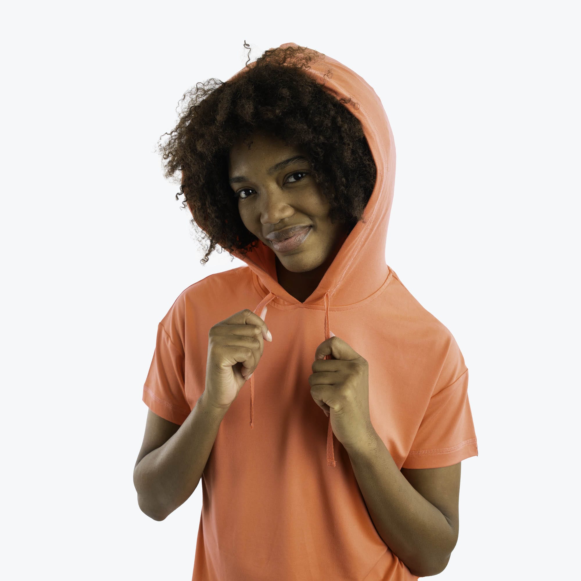 Coupe Hooded Top Short Sleeve - PAPAYA - Coupe_ShortSleeveTop_Papaya_03_066d540b-071c-4f41-a544-20d9f2e3a913