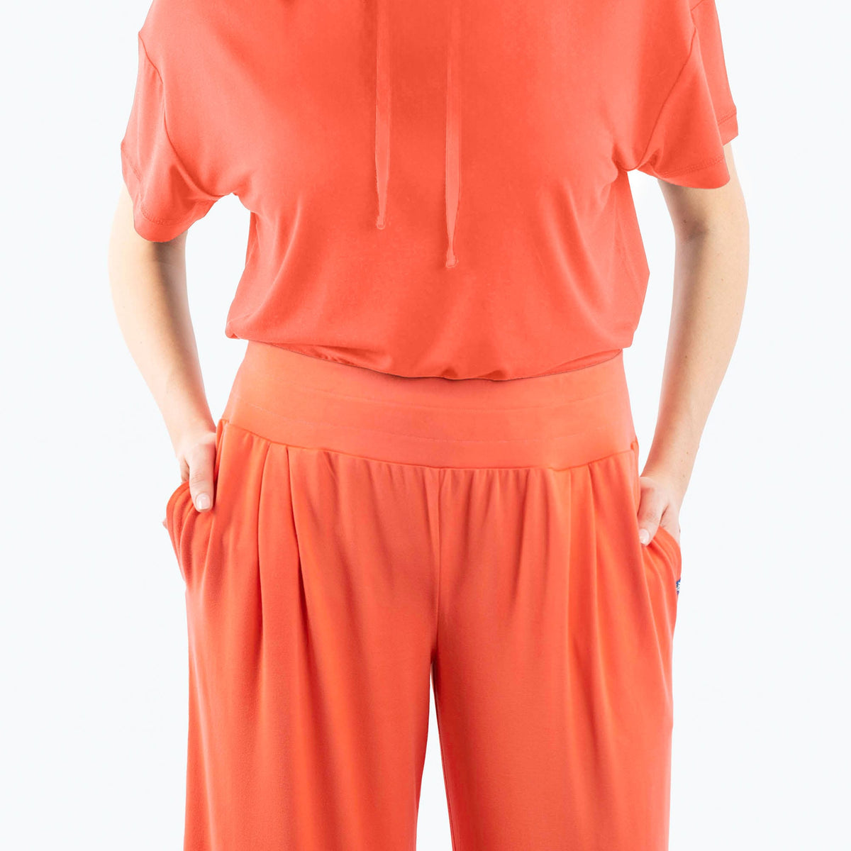 Coupe Wide Leg Full Length Pants - PAPAYA - Coupe_WideLegFullLengthPants_Papaya_03