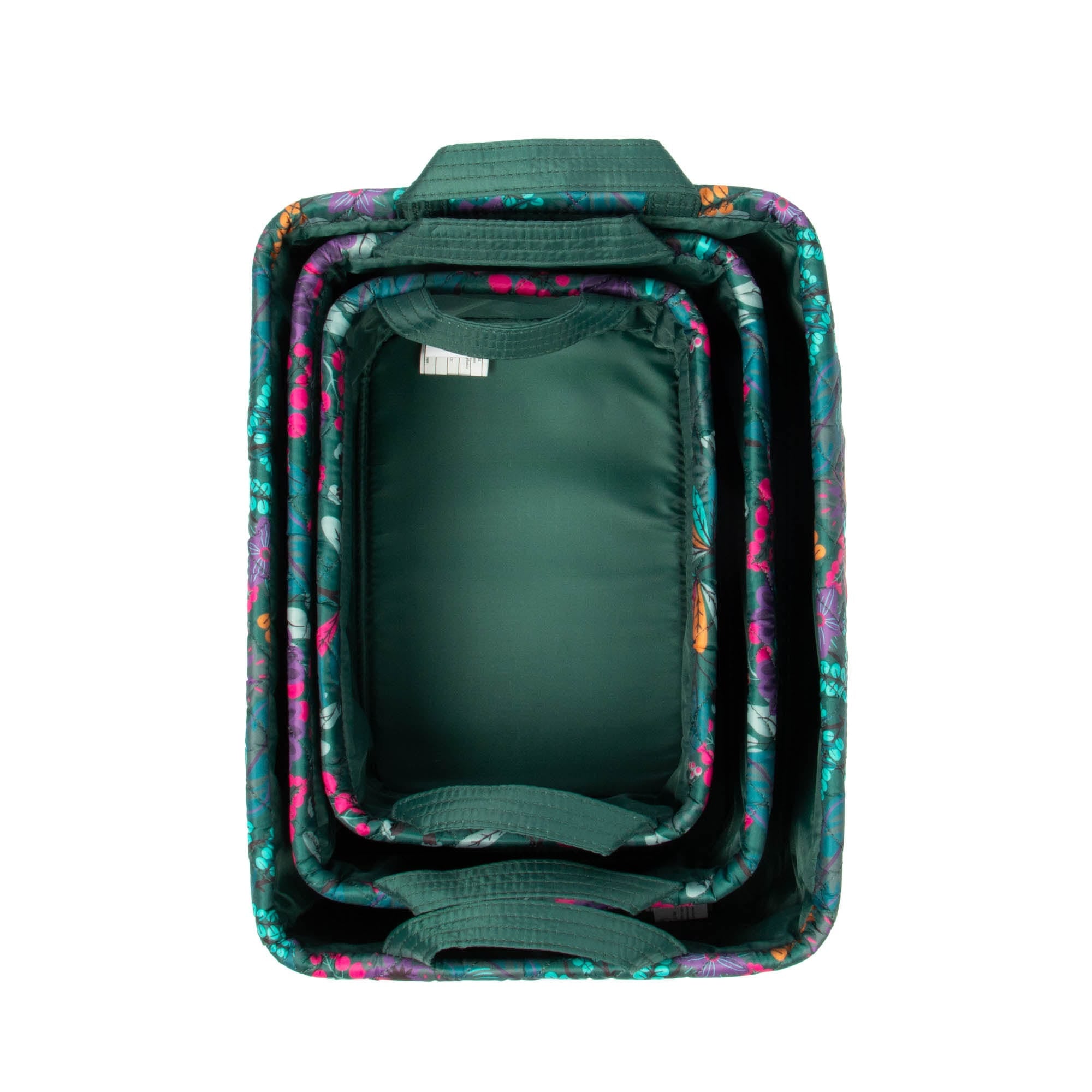 Crescendo 3pc Reversible Storage Bins - EVERMORE FLORA GREEN - Crescendo_EvermoreFloraGreen_06