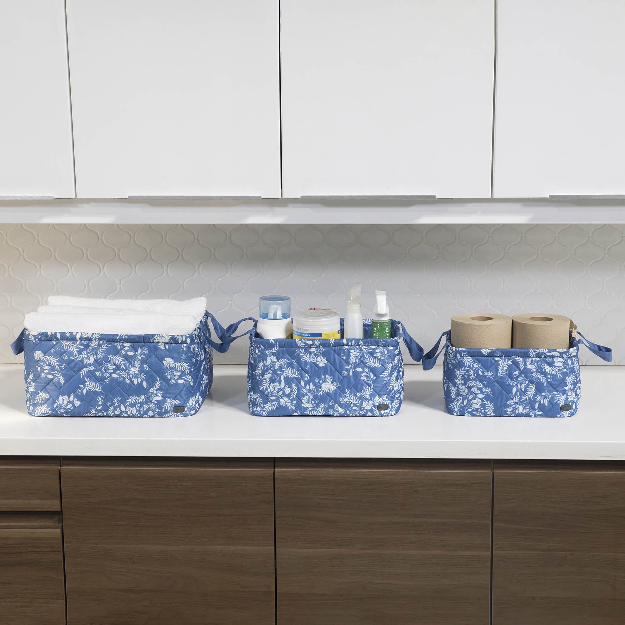 Crescendo 3pc Reversible Storage Bins - FLOURISH BLUE CHARM BLUE - Crescendo_Lifestyle_03