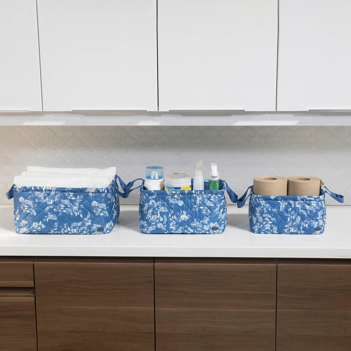 Crescendo 3pc Reversible Storage Bins - FLOURISH BLUE CHARM BLUE - Crescendo_Lifestyle_03