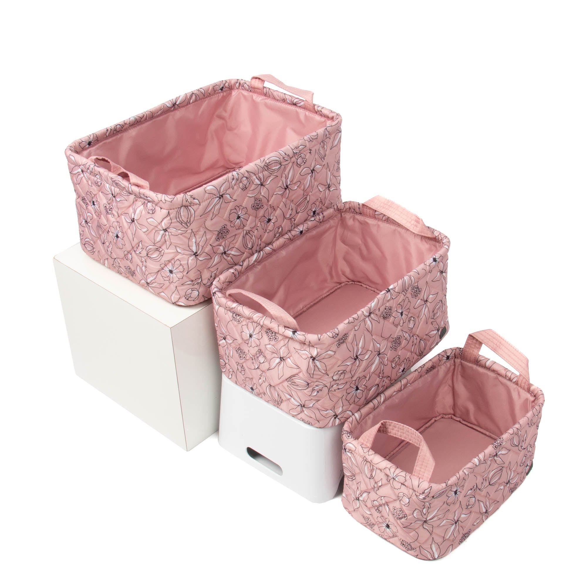 Crescendo 3pc Reversible Storage Bins - SKETCH FLORAL BLUSH - Crescendo_SketchFloralBlush_04_d59b5de0-89d7-4da3-9c3f-40c82583597c