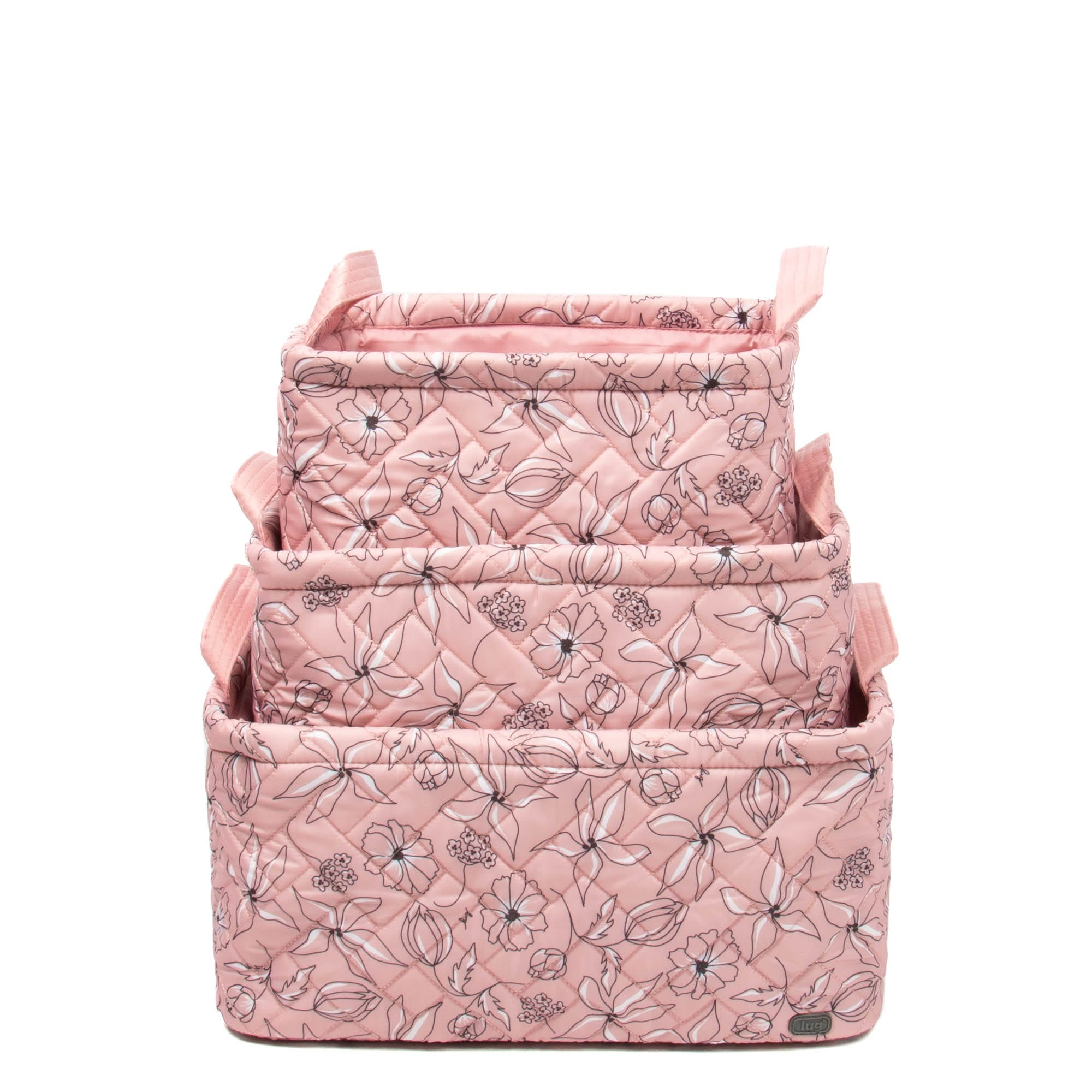 Crescendo 3pc Reversible Storage Bins - SKETCH FLORAL BLUSH - Crescendo_SketchFloralBlush_05_a341565b-67e9-45d2-a10d-9f465888c84e