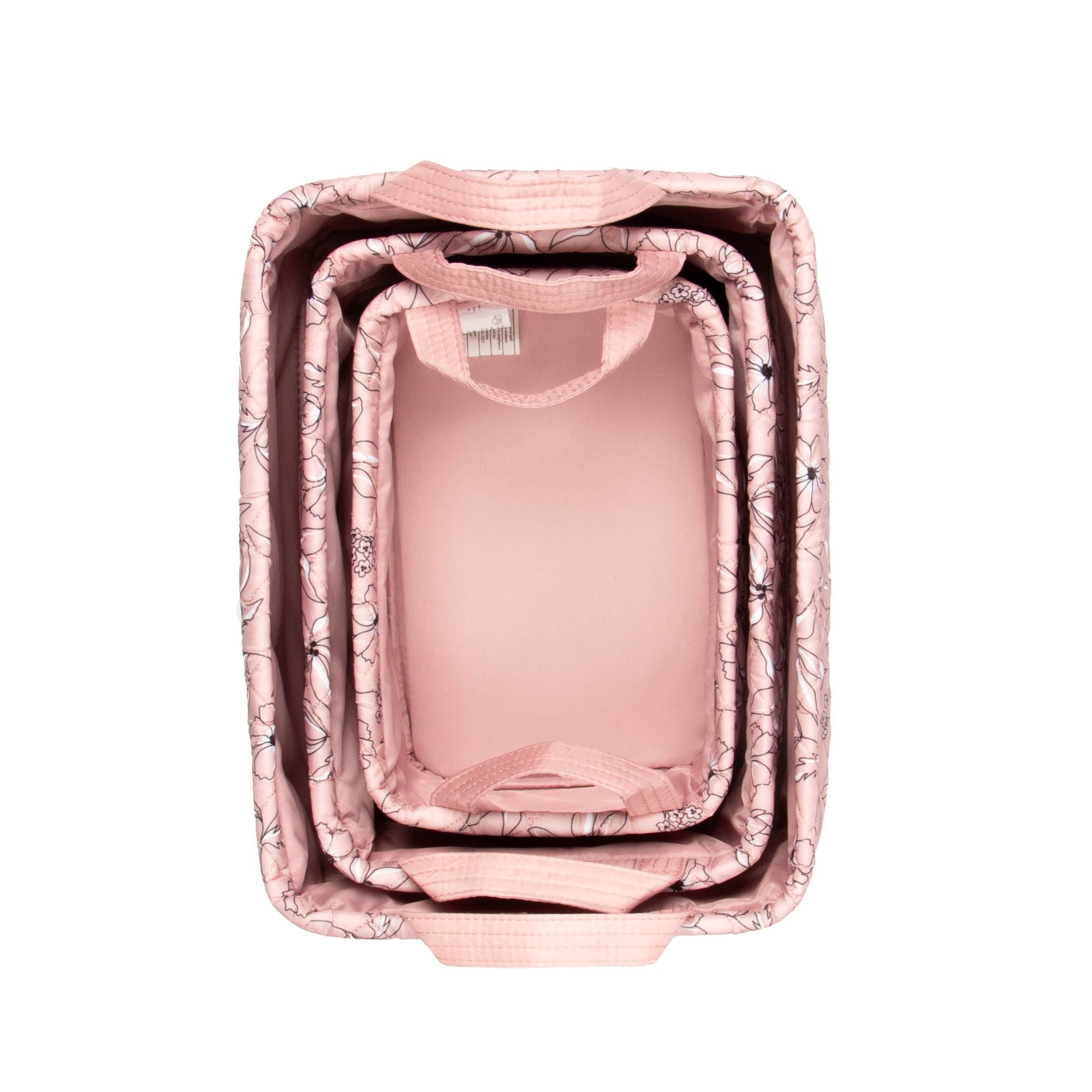 Crescendo 3pc Reversible Storage Bins - SKETCH FLORAL BLUSH - Crescendo_SketchFloralBlush_06