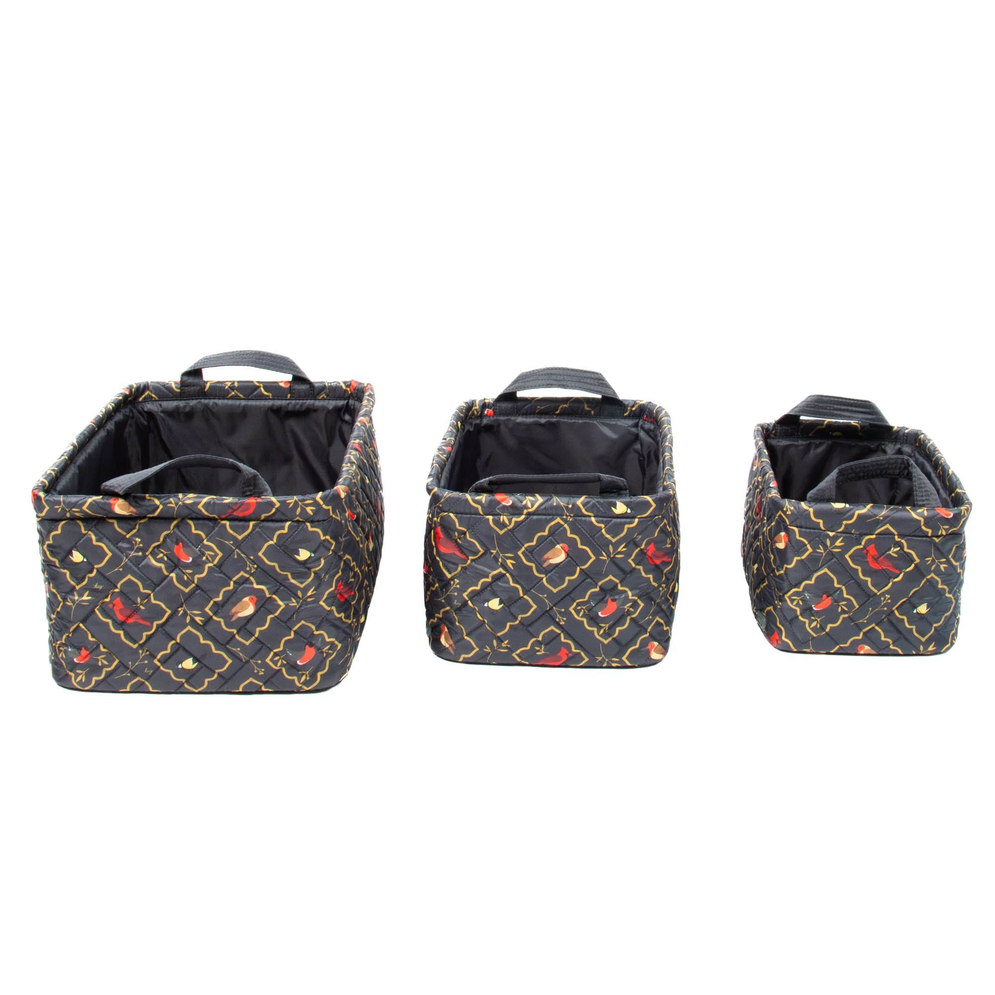Crescendo 3pc Reversible Storage Bins - SONGBIRDS GREY - Crescendo_SongbirdsGrey_01