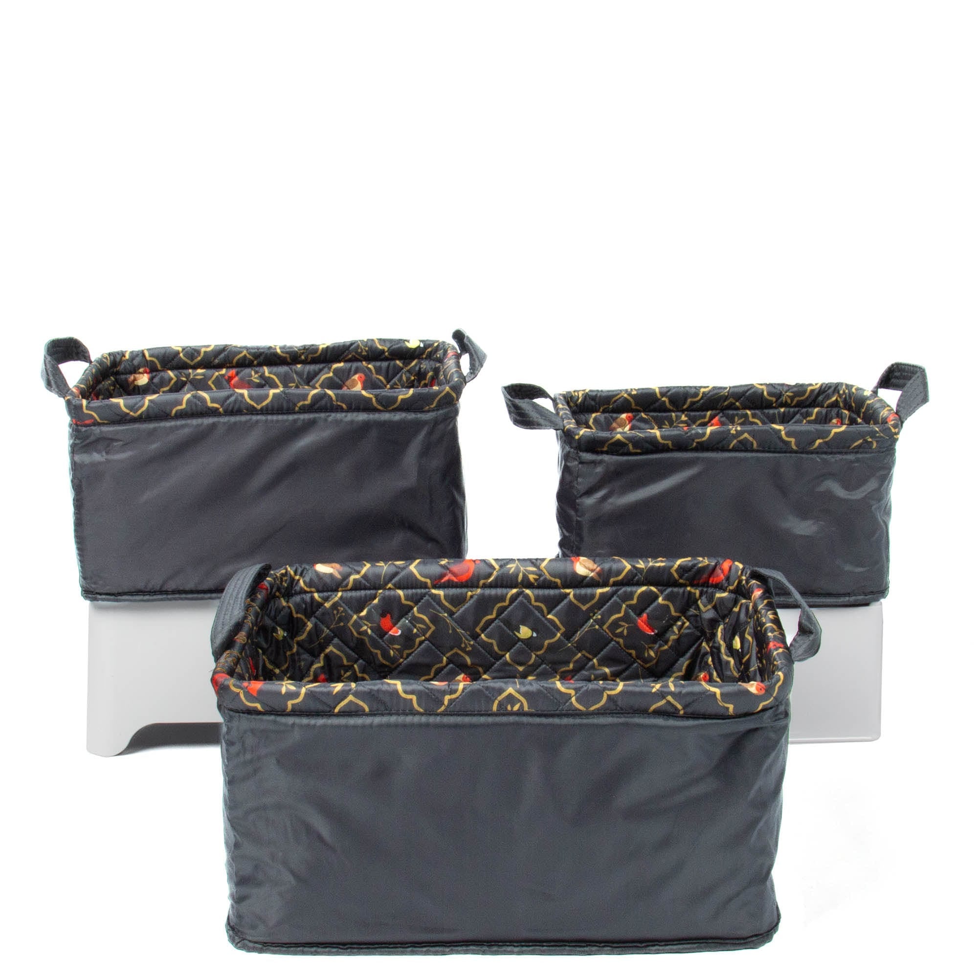Crescendo 3pc Reversible Storage Bins - SONGBIRDS GREY - Crescendo_SongbirdsGrey_03