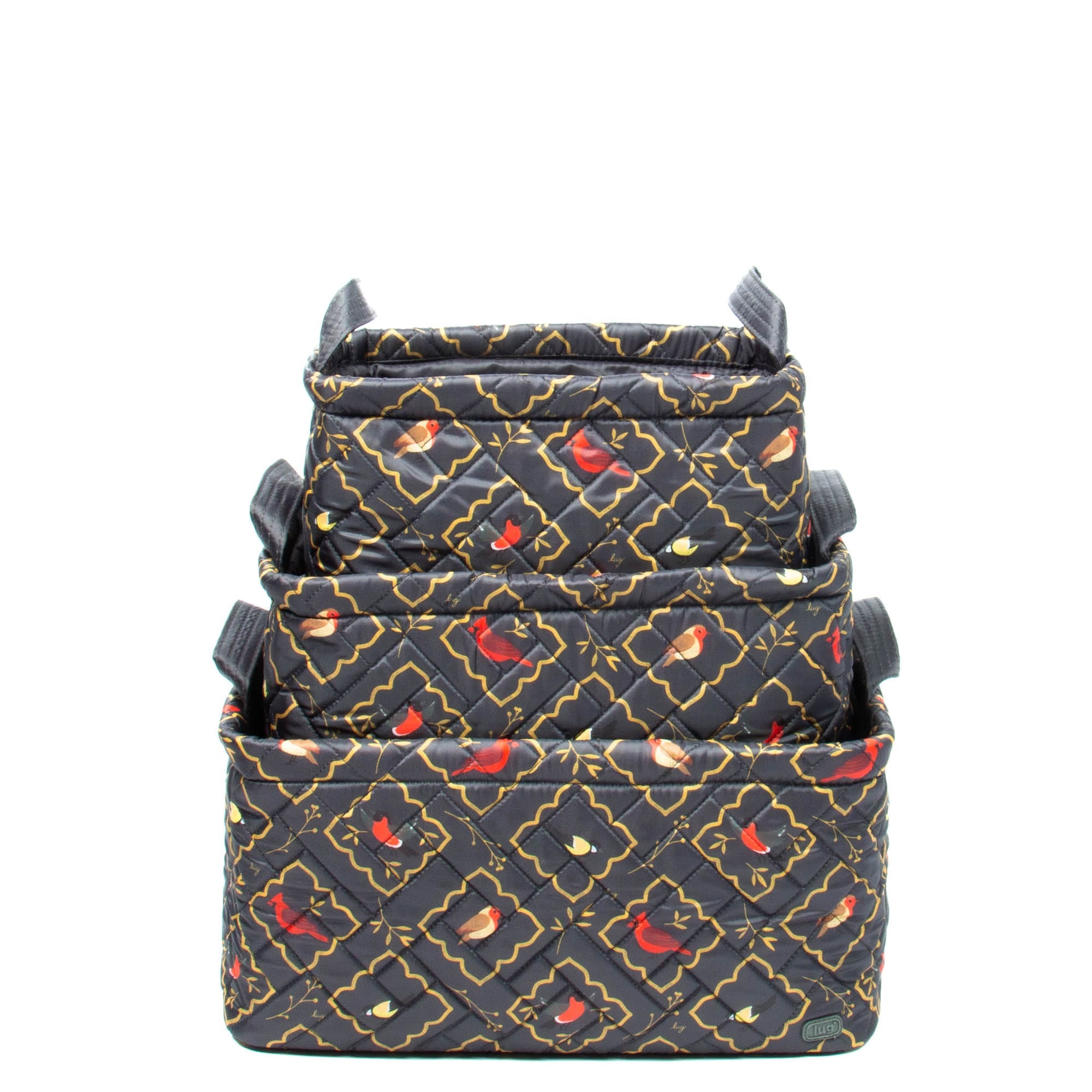 Crescendo 3pc Reversible Storage Bins - SONGBIRDS GREY - Crescendo_SongbirdsGrey_05