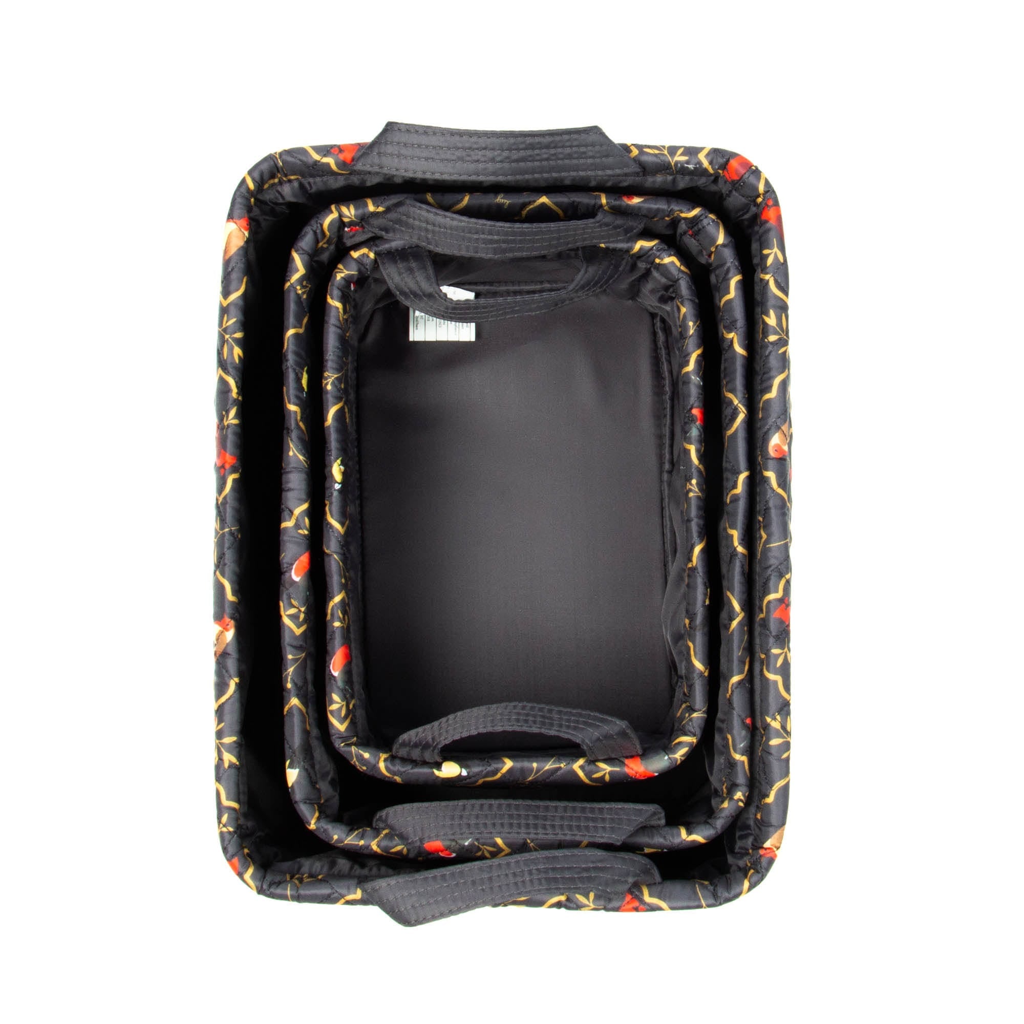 Crescendo 3pc Reversible Storage Bins - SONGBIRDS GREY - Crescendo_SongbirdsGrey_06