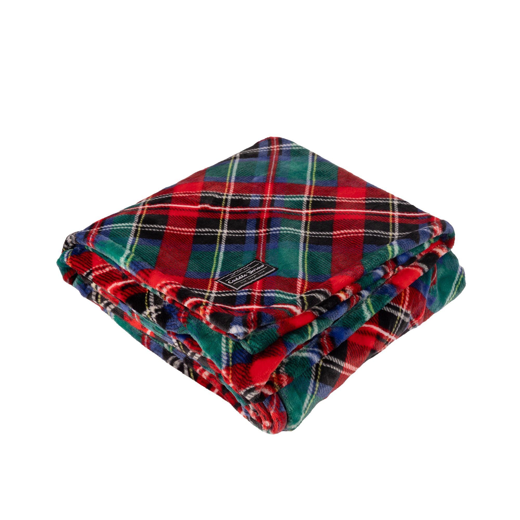 Cuddle Throw Blanket - TARTAN PLAID - CuddleThrowTartanPlaidAngle01