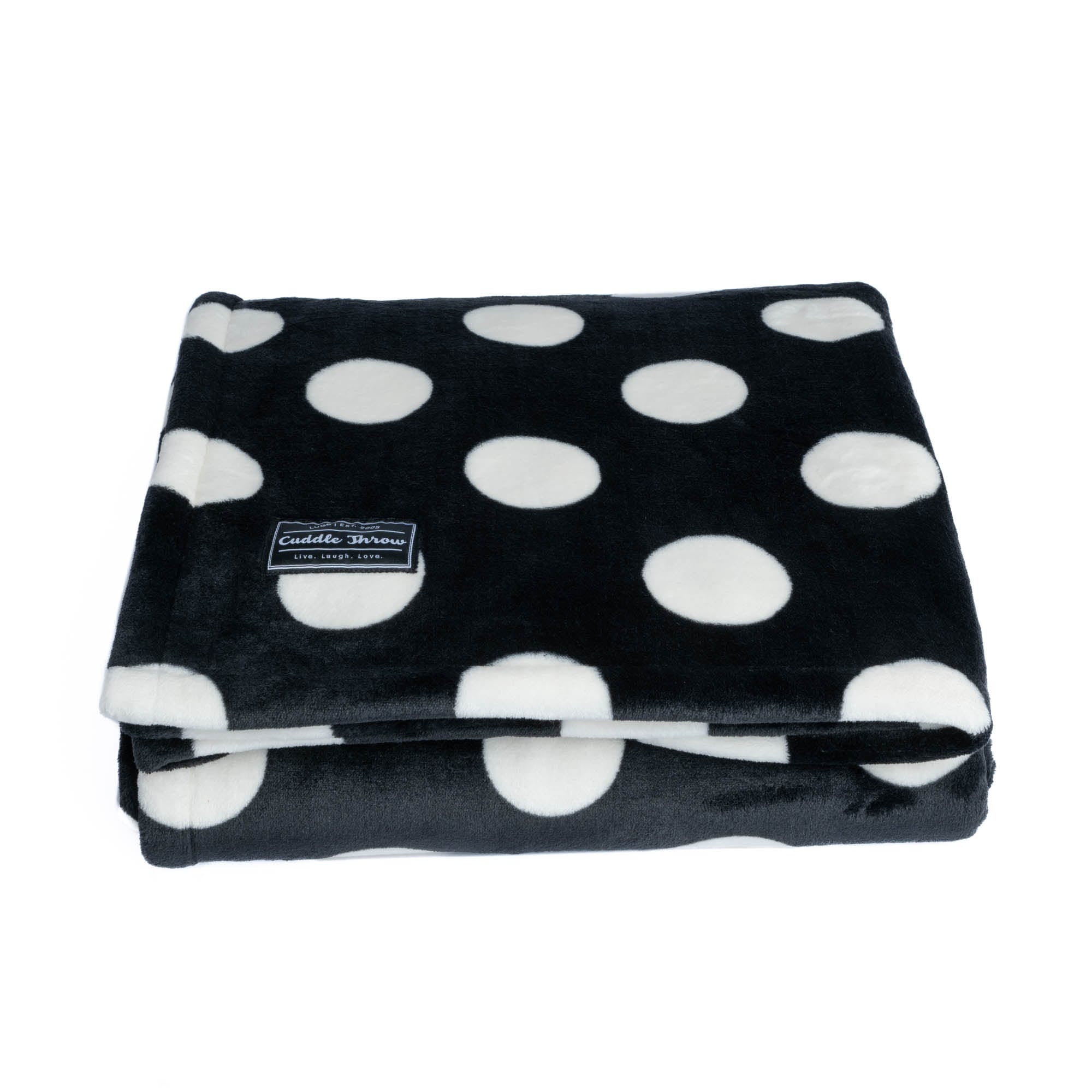 Cuddle Throw Blanket - BLACK LARGE DOT 2 - CuddleThrow_BlackLGDot_01_mcg2zg